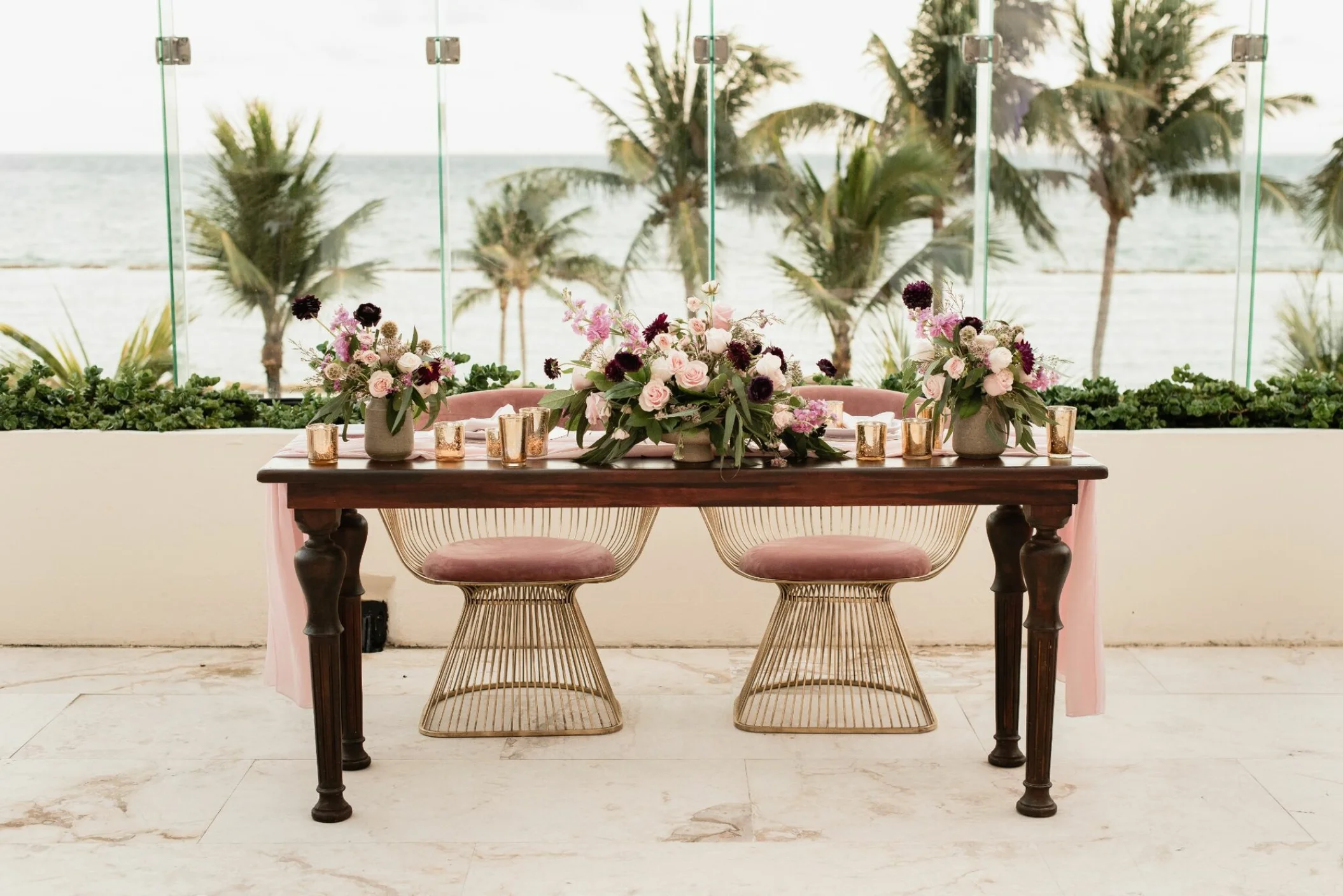 Dinner reception in Ocean Terrace venue at Grand Velas