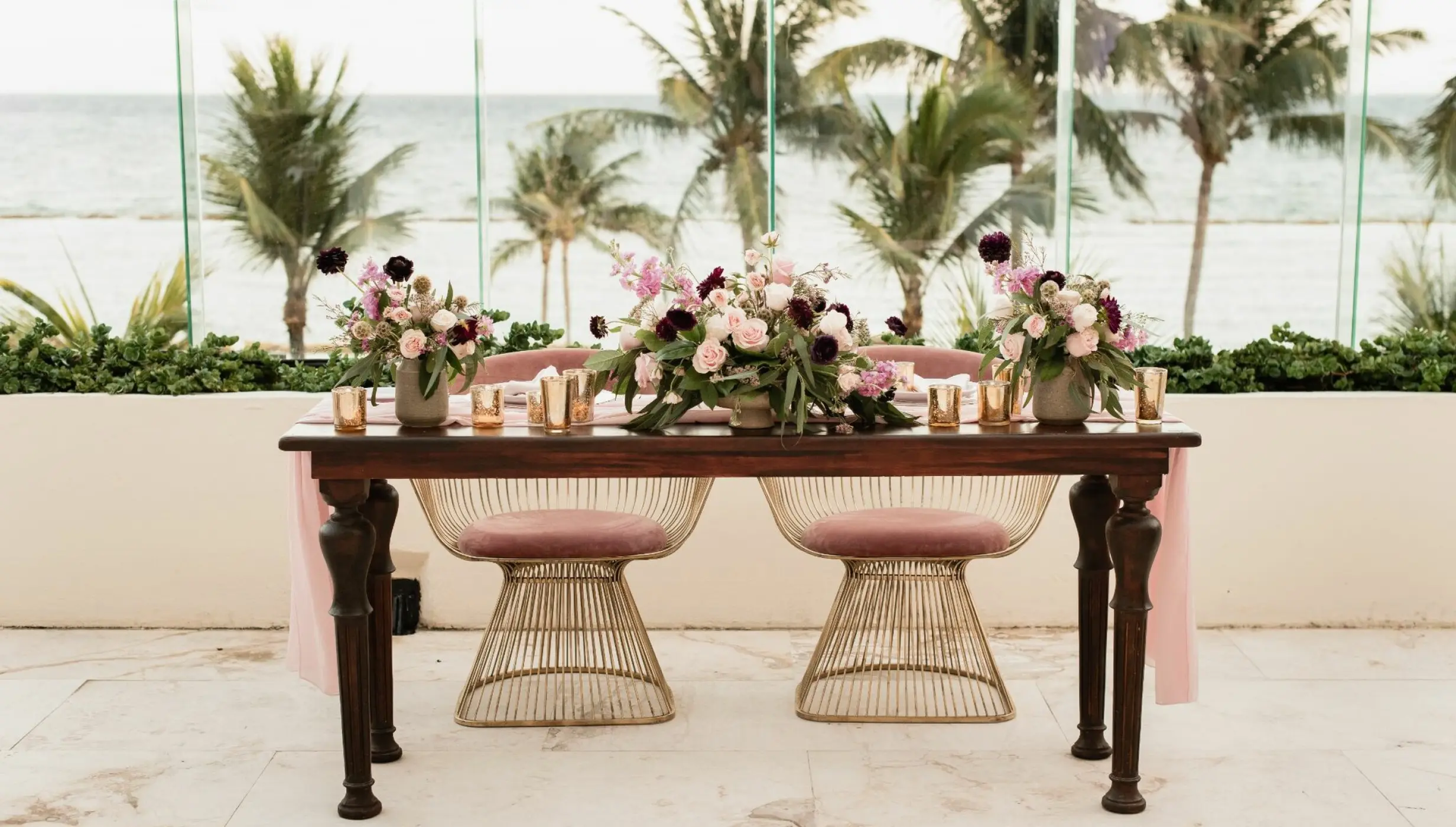 Dinner reception in Ocean Terrace venue at Grand Velas
