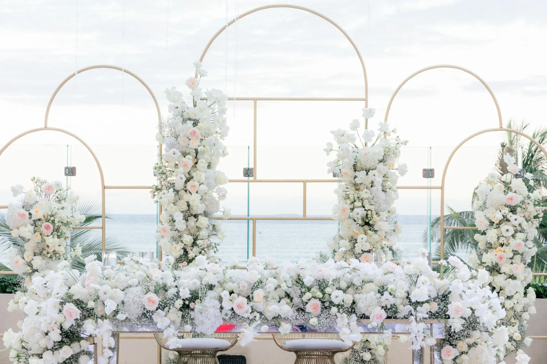 Dinner reception in Ocean Terrace venue at Grand Velas