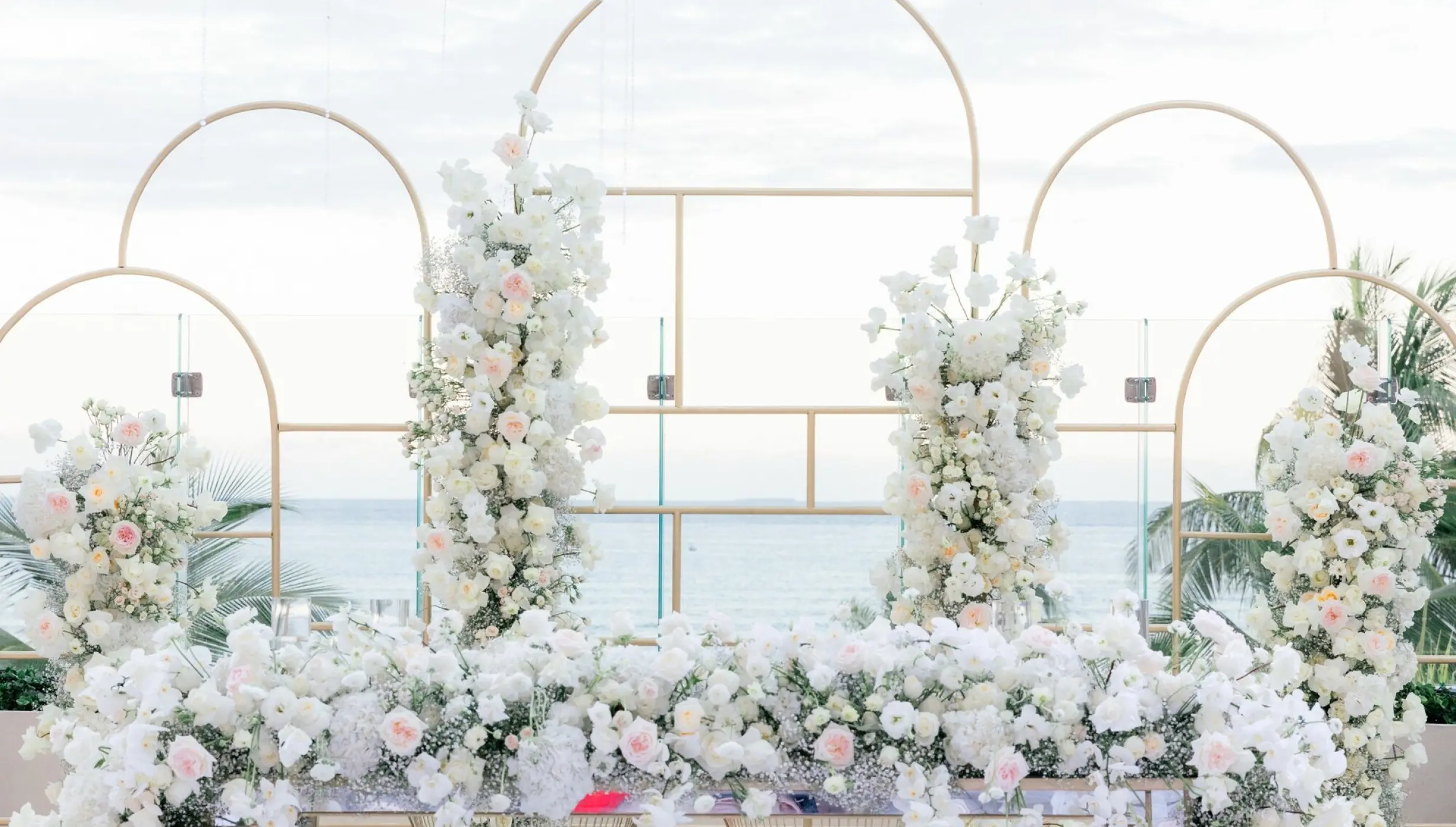 Dinner reception in Ocean Terrace venue at Grand Velas