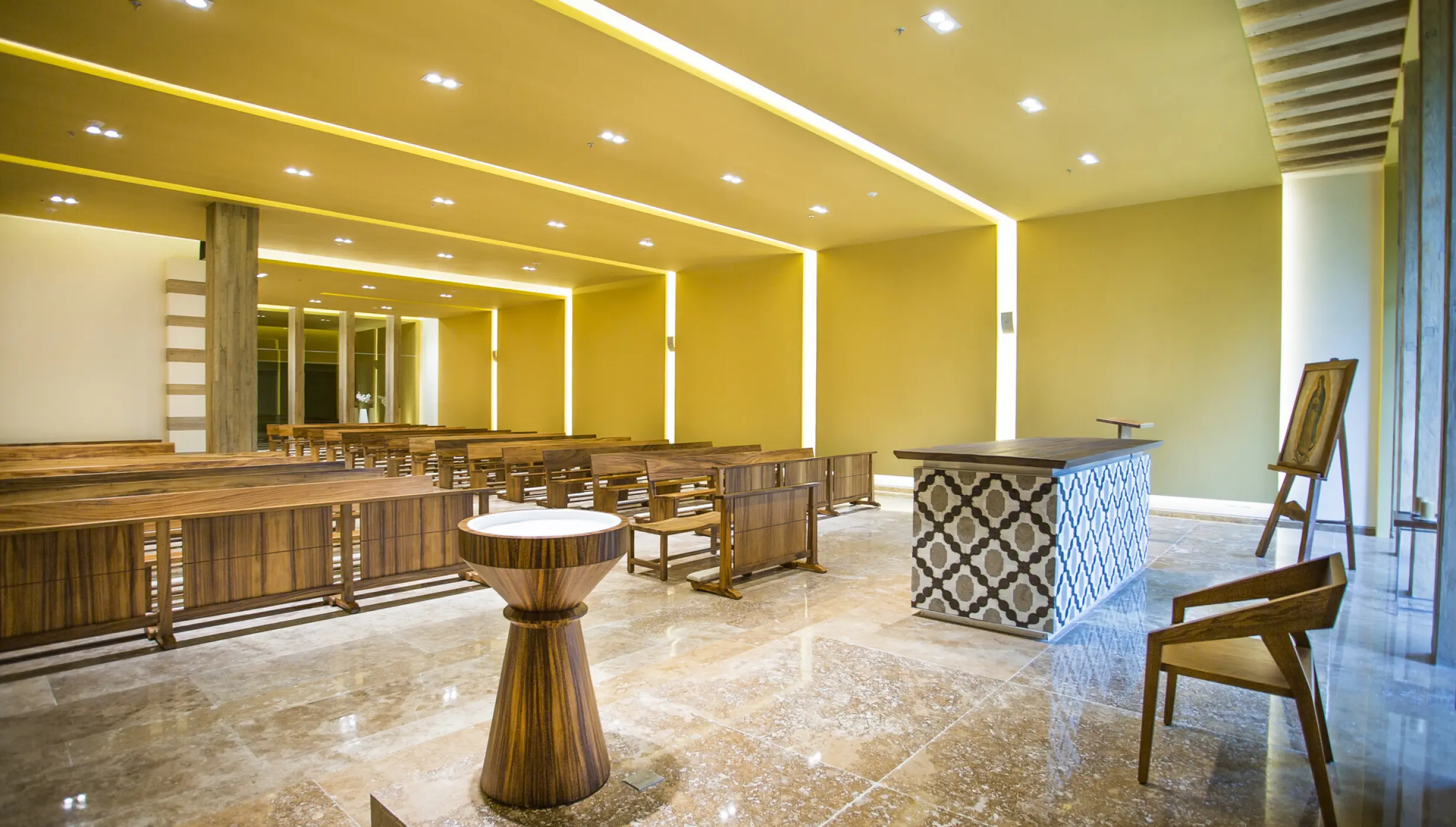 Catholic ceremony in Virgen de Guadalupe Chapel at Grand Velas