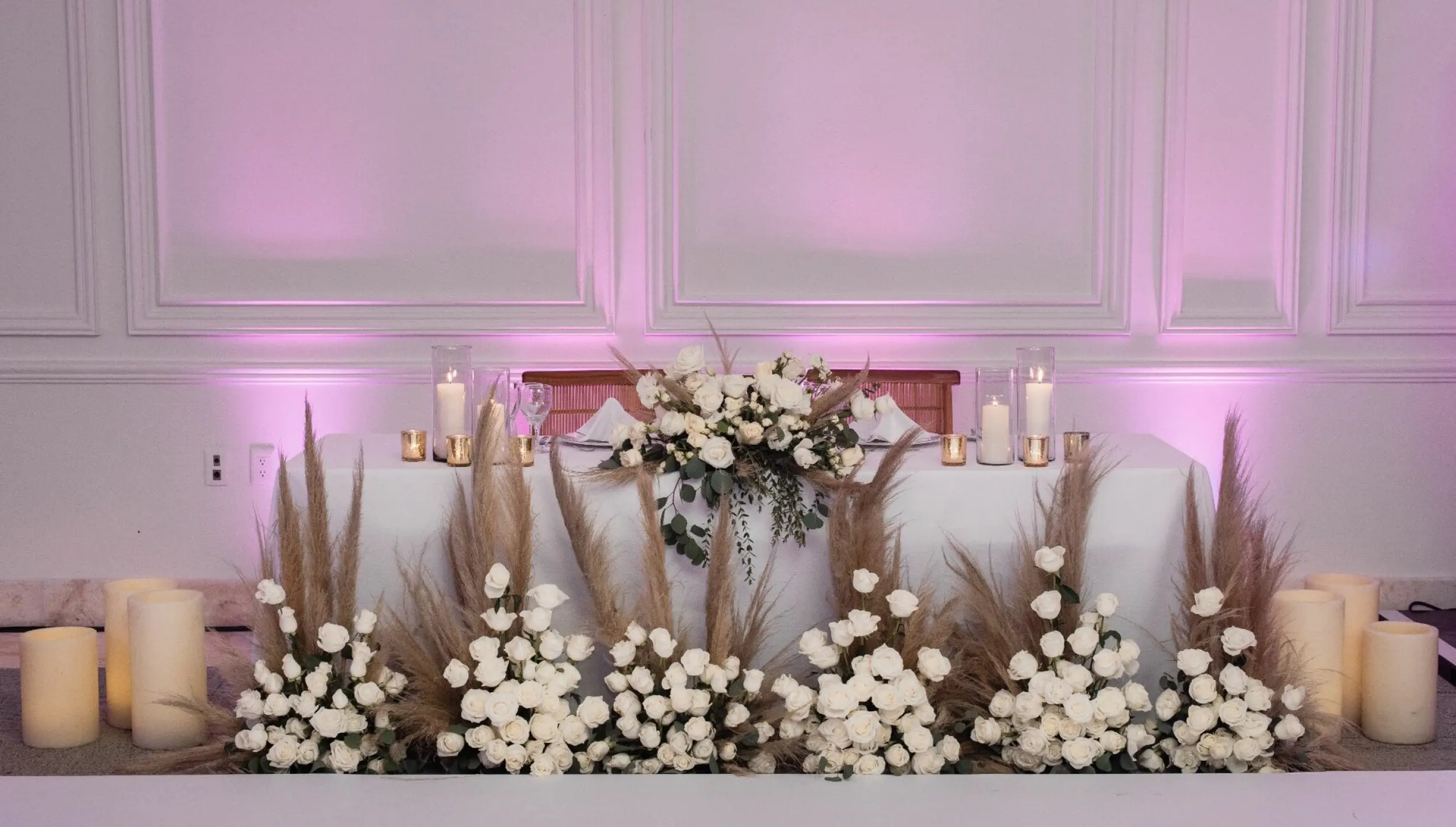 Dinner reception in White Foyer Venue at Grand Velas