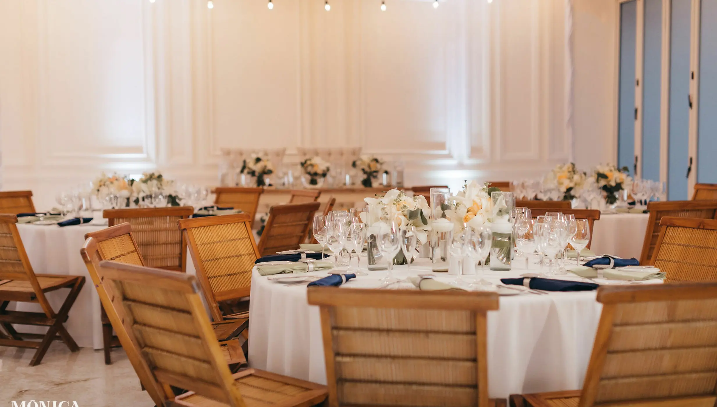 Dinner reception in White Foyer Venue at Grand Velas