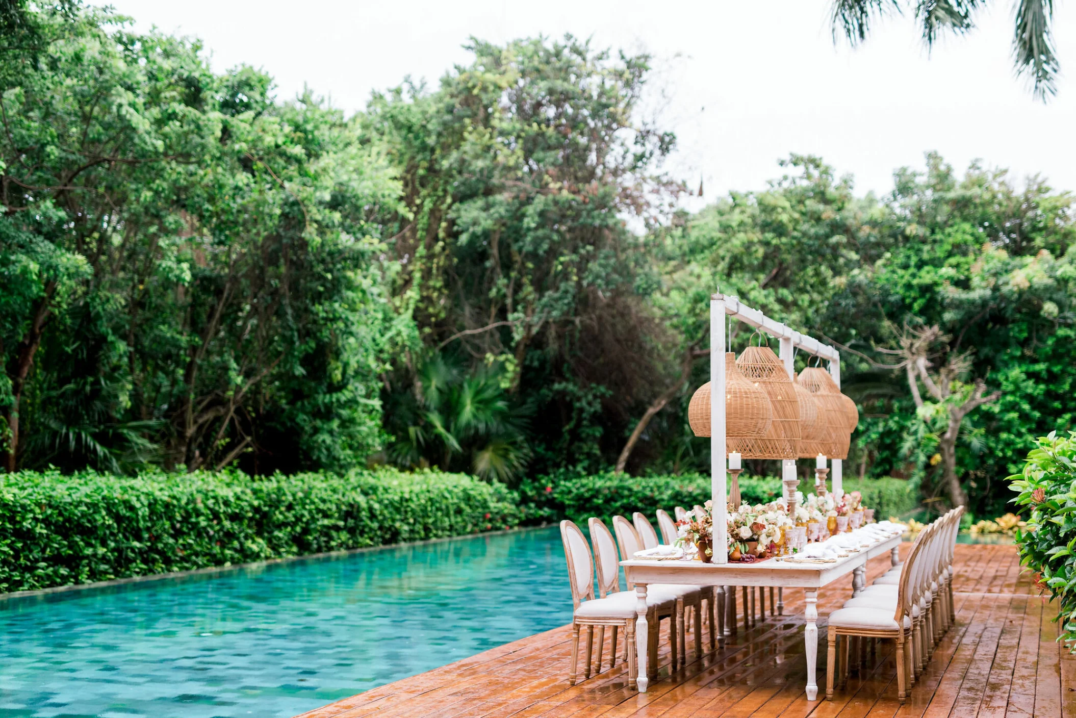 Private dinner reception in Zen Pool Terrace Venue at Grand Velas