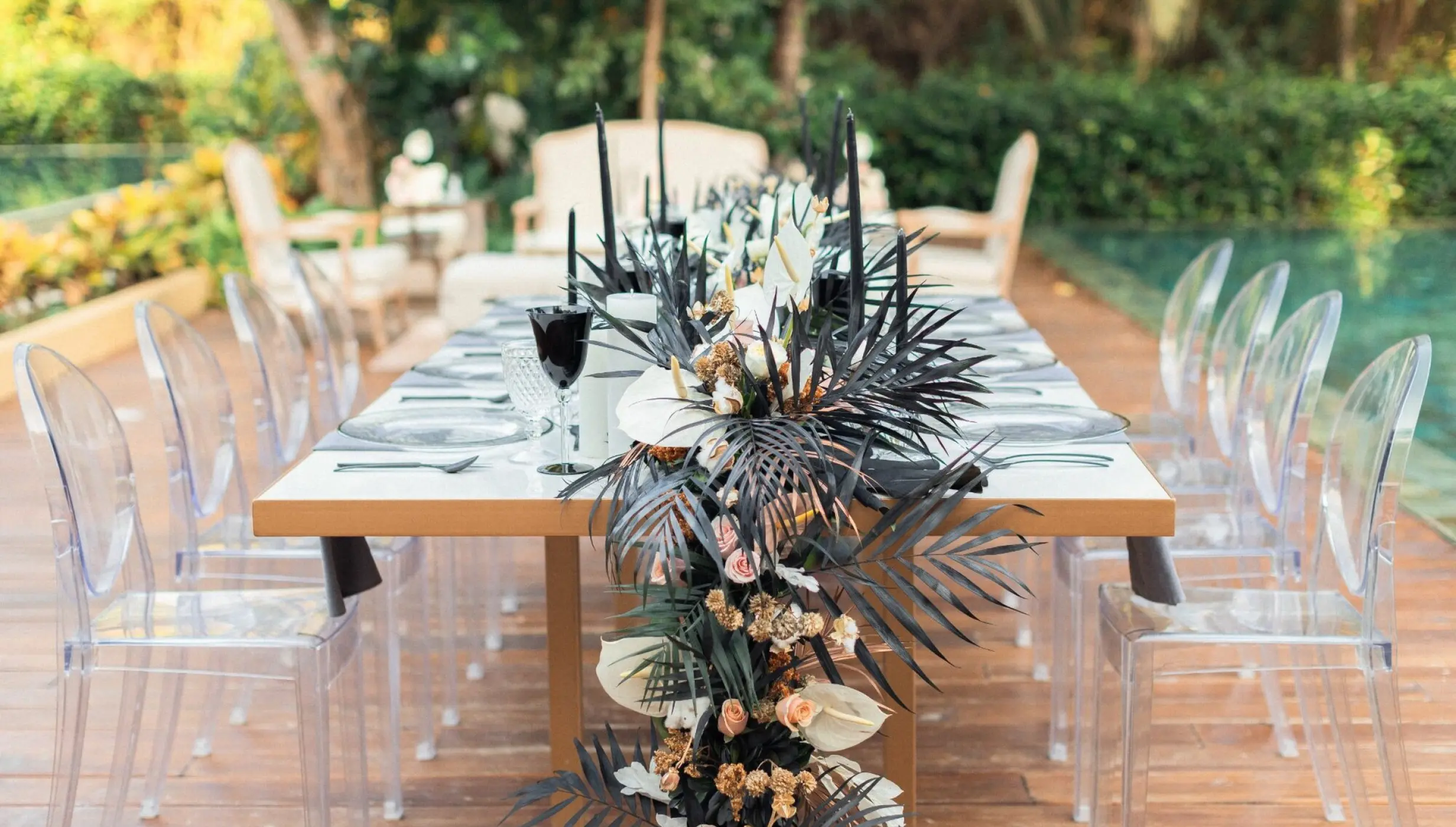 dinner reception in Zen Pool Terrace Venue at Grand Velas