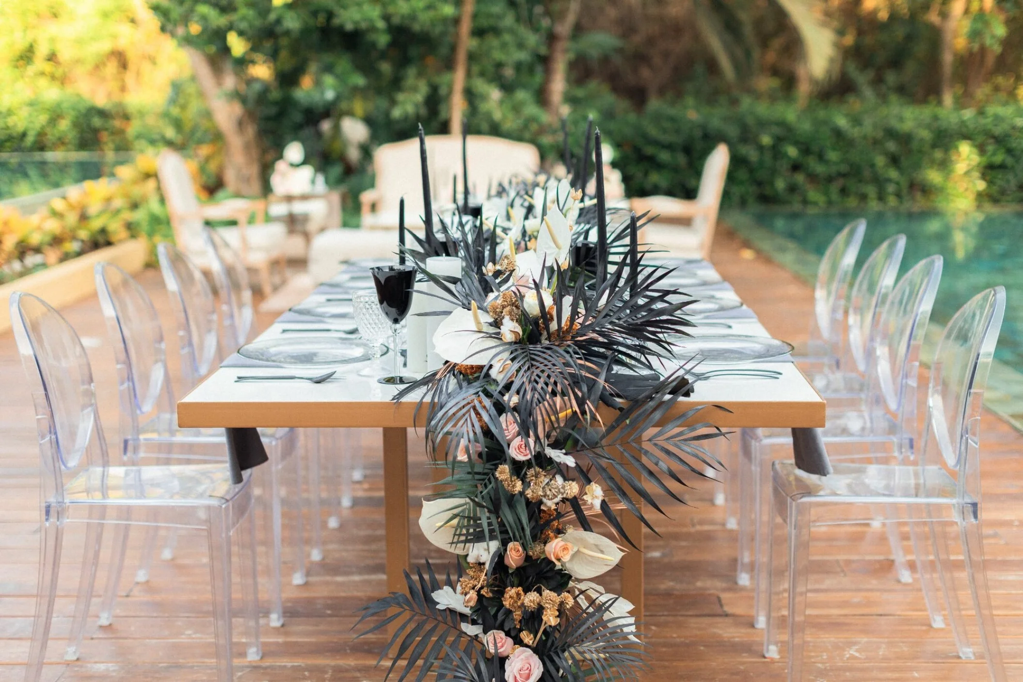 dinner reception in Zen Pool Terrace Venue at Grand Velas
