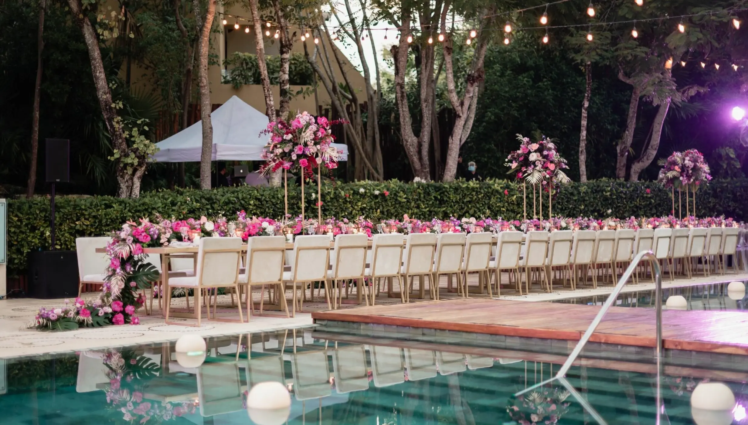 dinner reception in Zen Pool Terrace Venue at Grand Velas