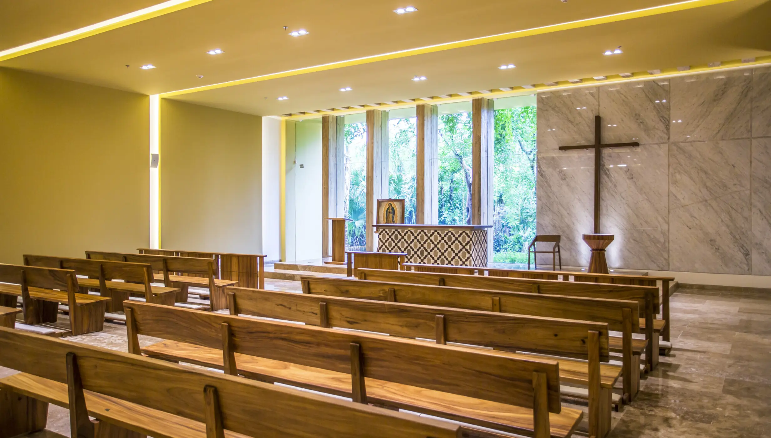 Catholic ceremony in Virgen de Guadalupe Chapel at Grand Velas