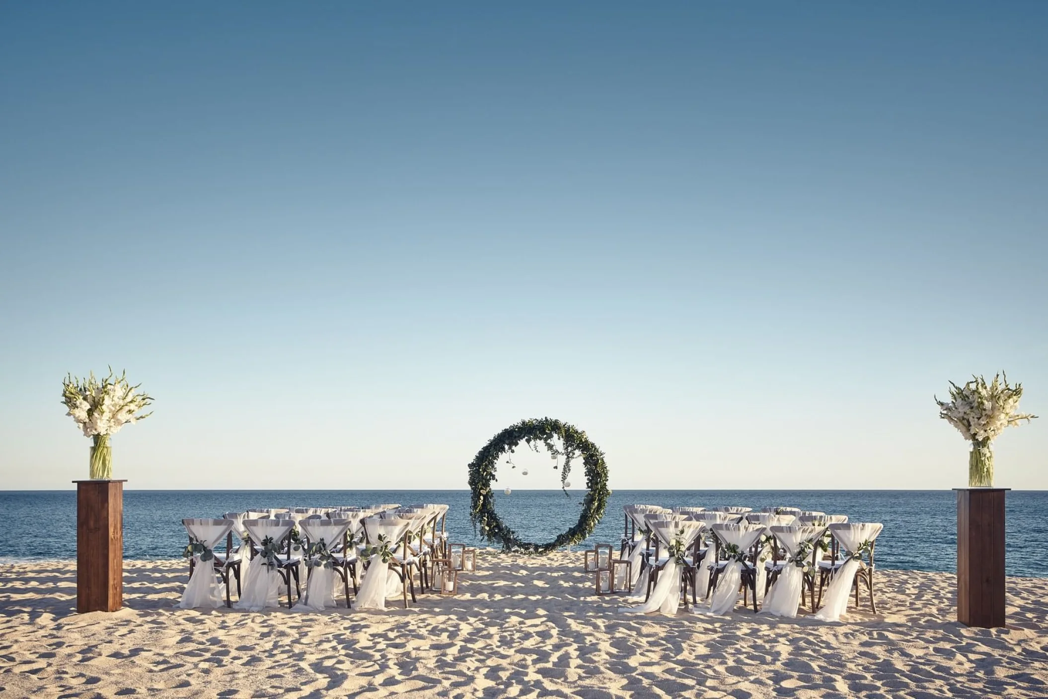 ceremony decor on beach venue at Hacienda Del Mar Los Cabos Resort, Villas & Golf
