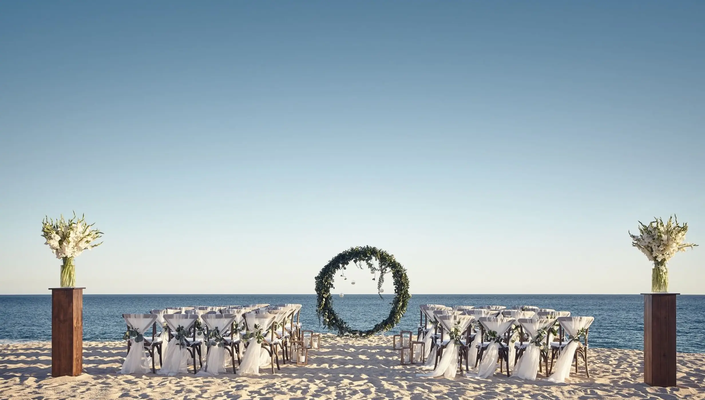 ceremony decor on beach venue at Hacienda Del Mar Los Cabos Resort, Villas & Golf