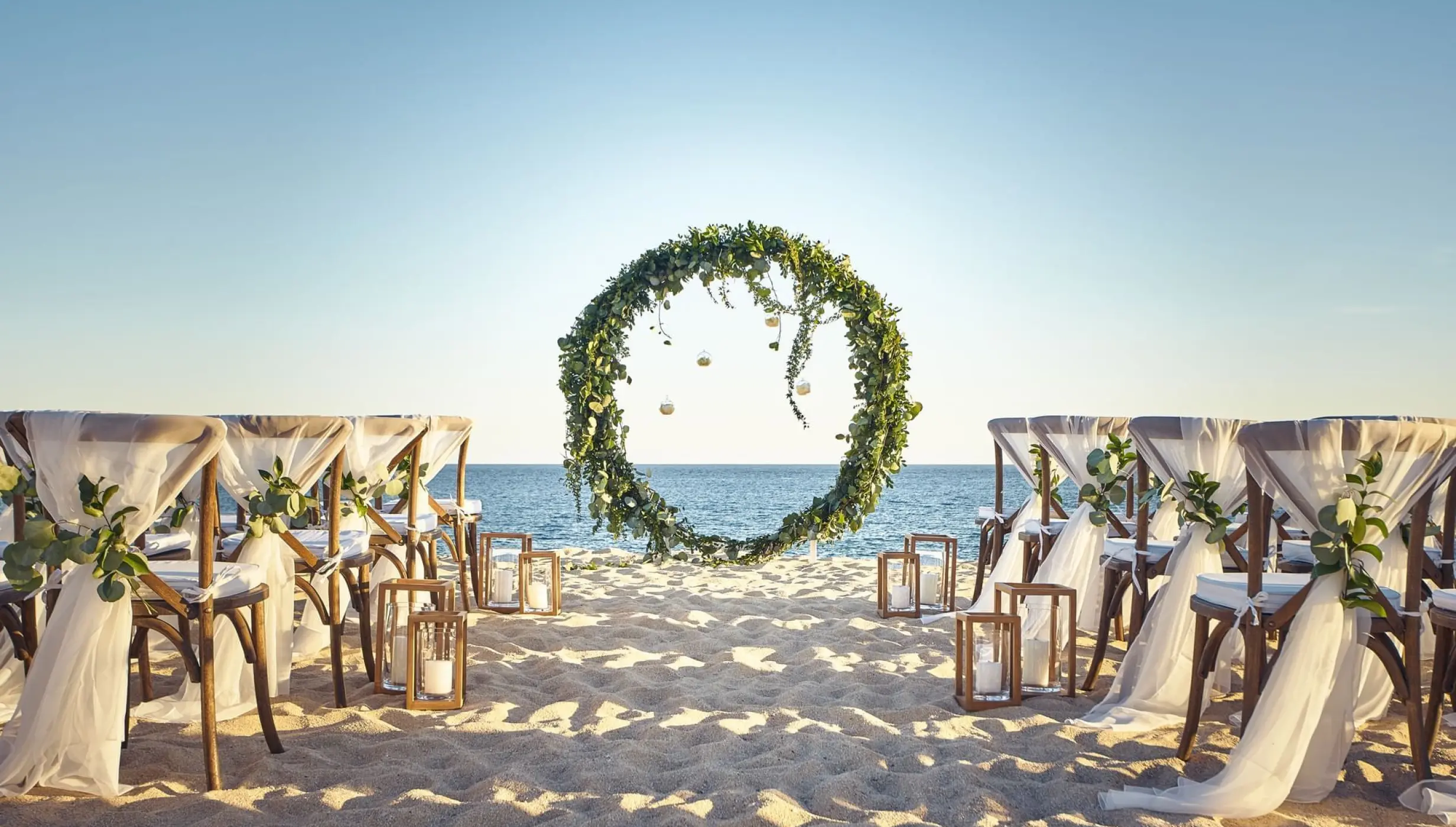 ceremony decor on beach venue at Hacienda Del Mar Los Cabos Resort, Villas & Golf