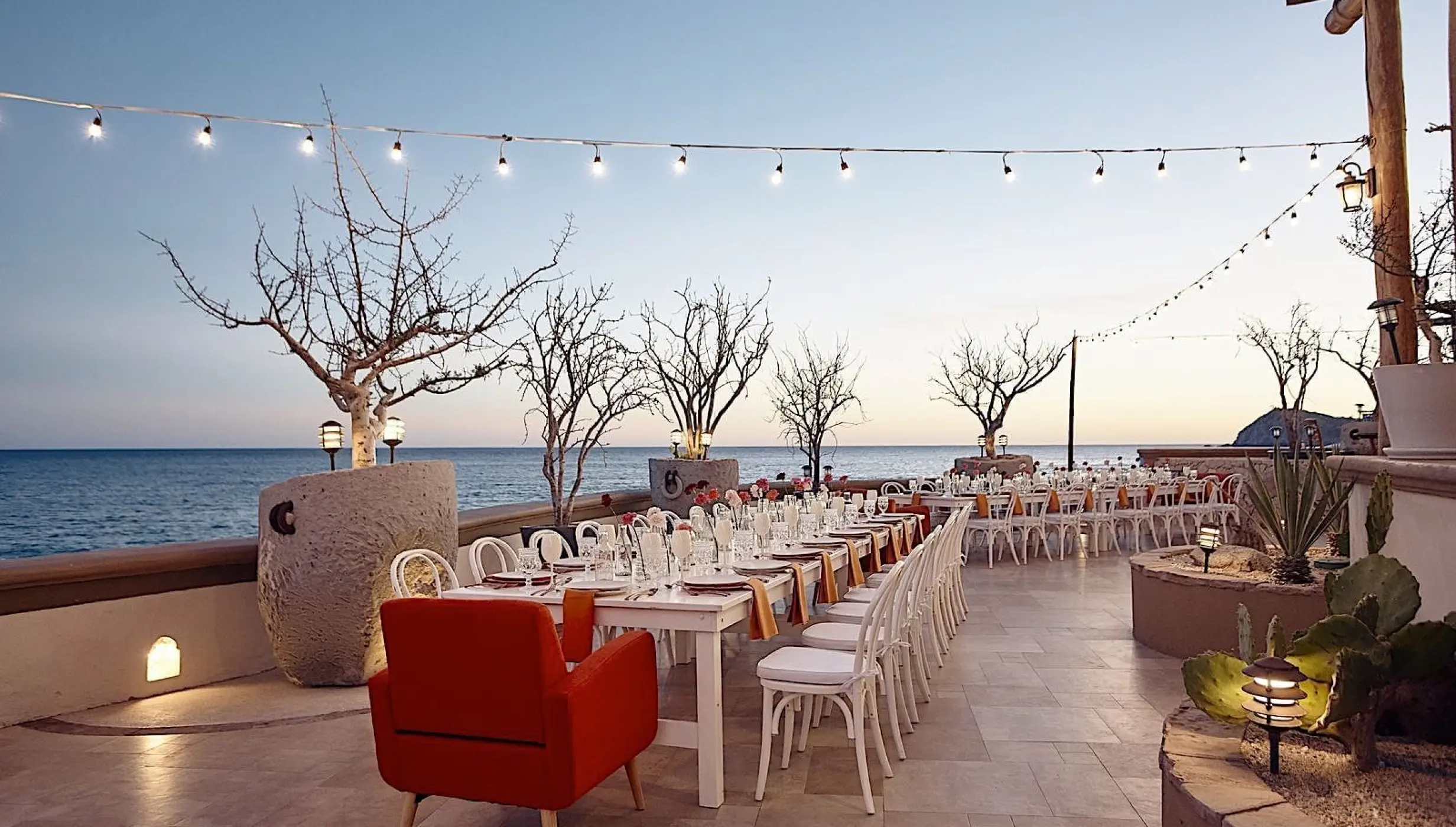 dinner reception on de cortez grill at Hacienda Del Mar Los Cabos Resort, Villas & Golf
