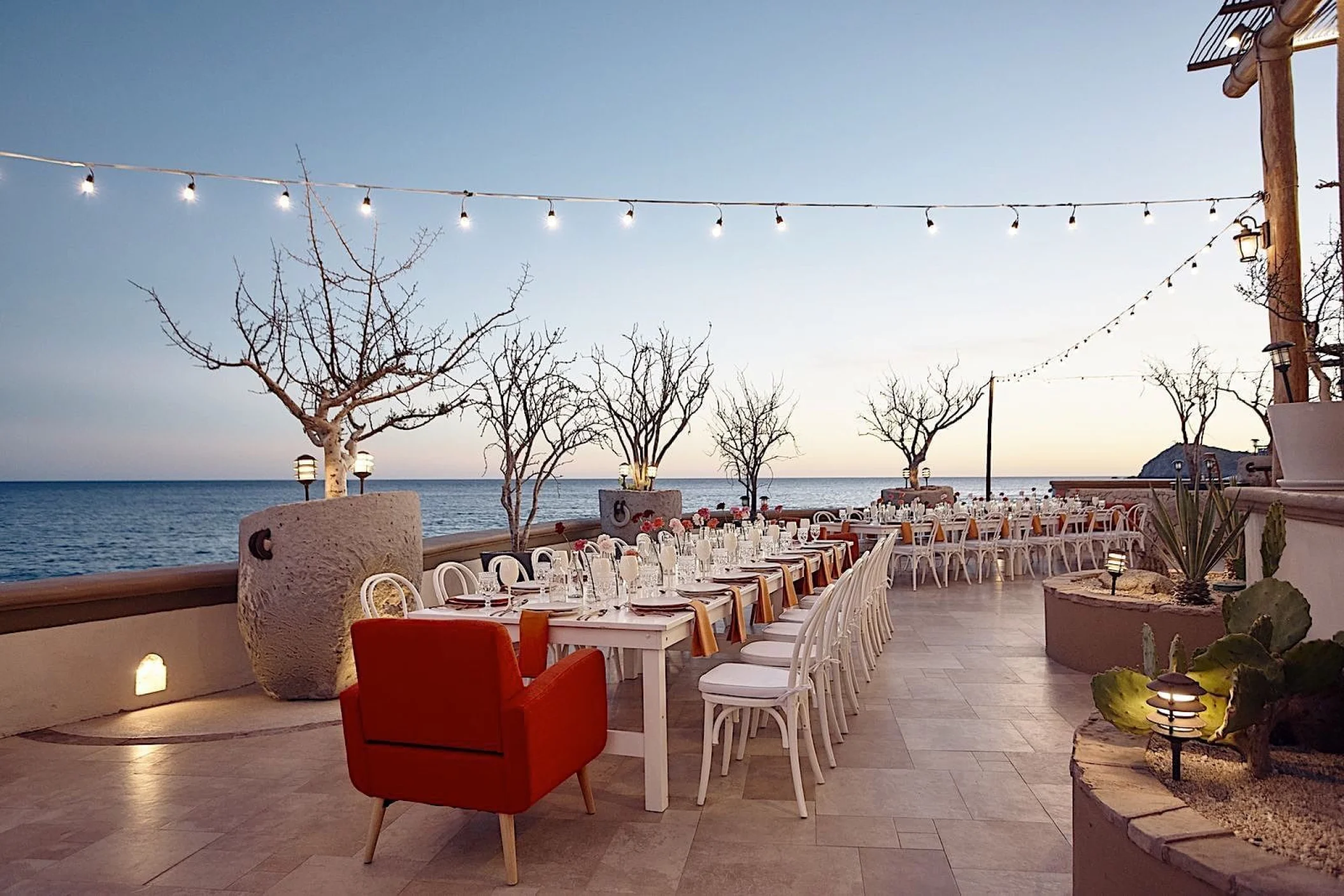 dinner reception on de cortez grill at Hacienda Del Mar Los Cabos Resort, Villas & Golf