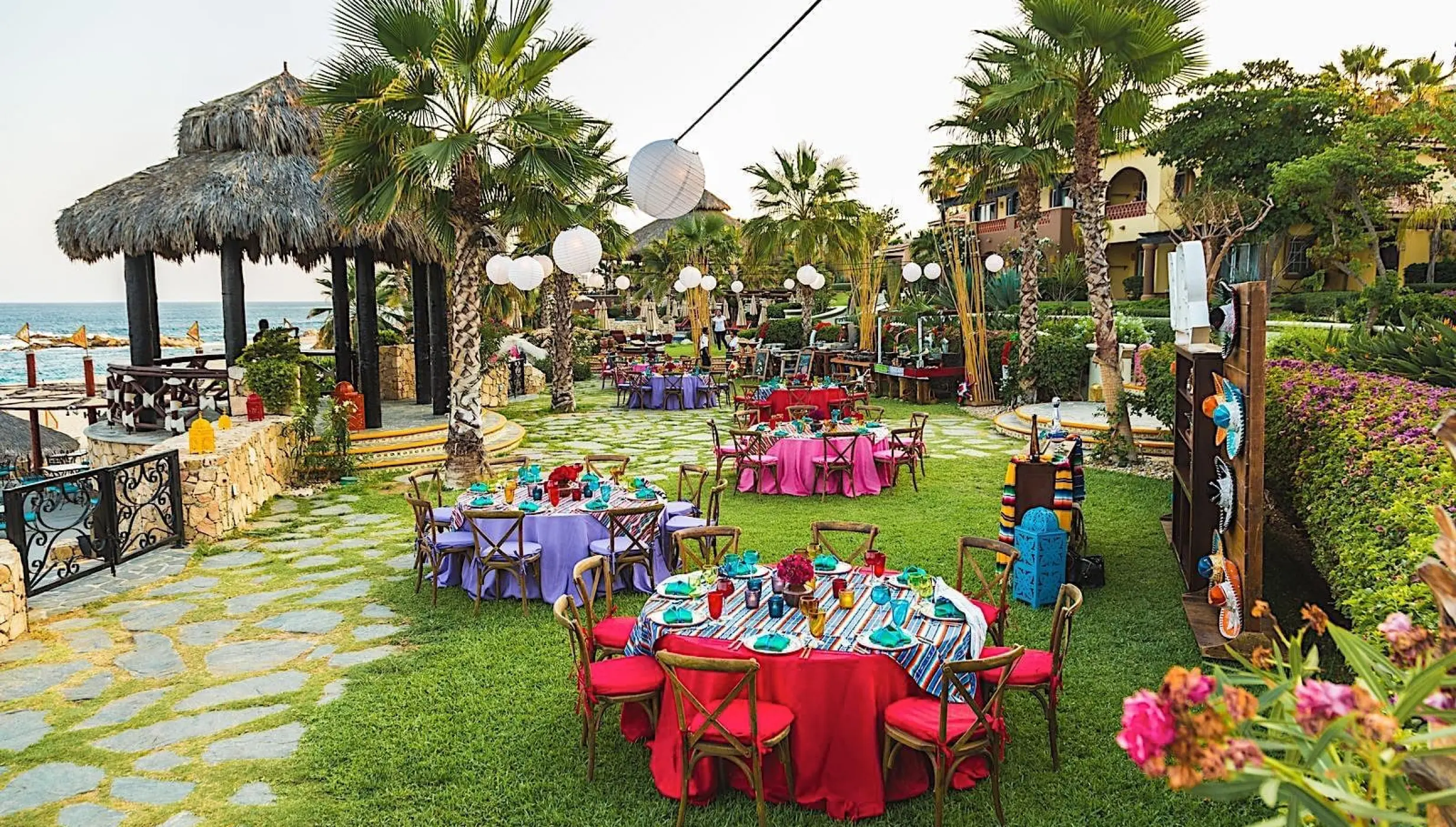 dinner reception on palapa fiesta at Hacienda Del Mar Los Cabos Resort, Villas & Golf