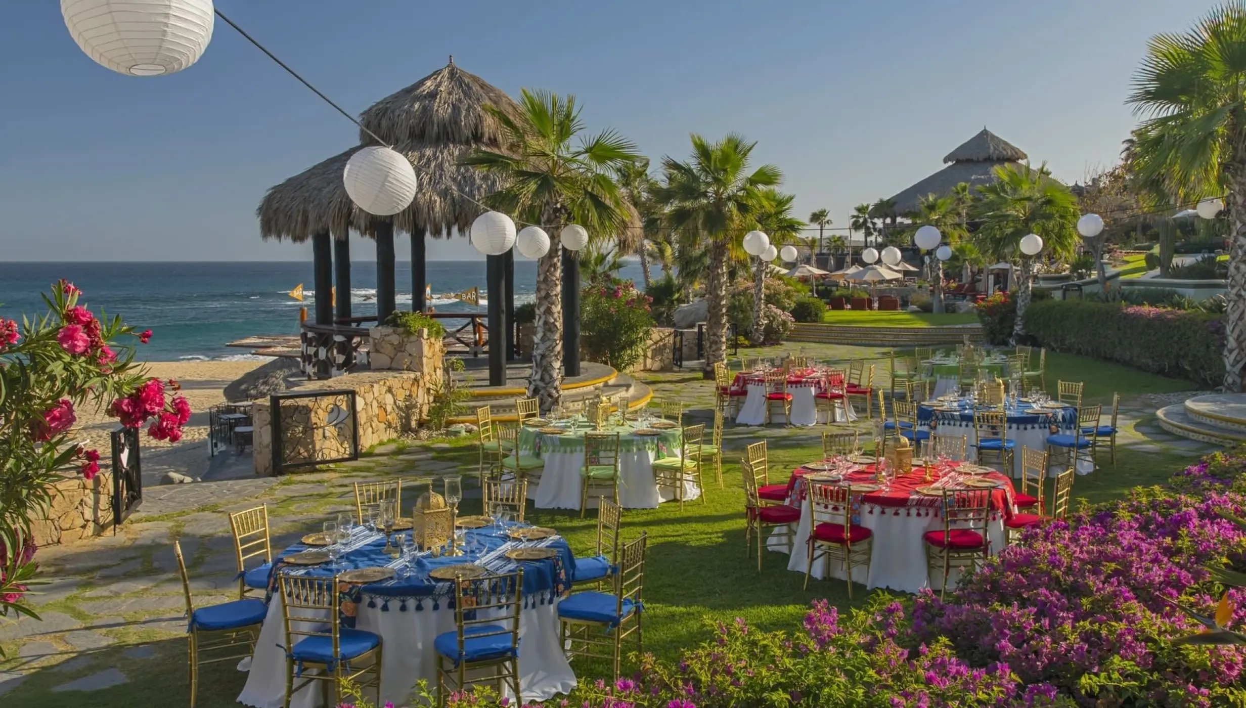 dinner reception on palapa fiesta at Hacienda Del Mar Los Cabos Resort, Villas & Golf