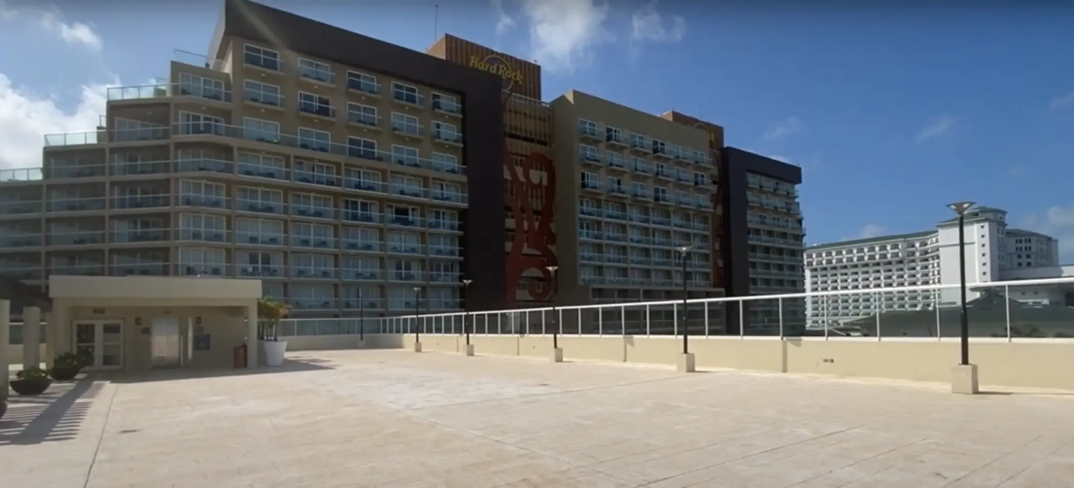 Hard Rock Cancun sunset terrace venue and resort exterior, Cancun