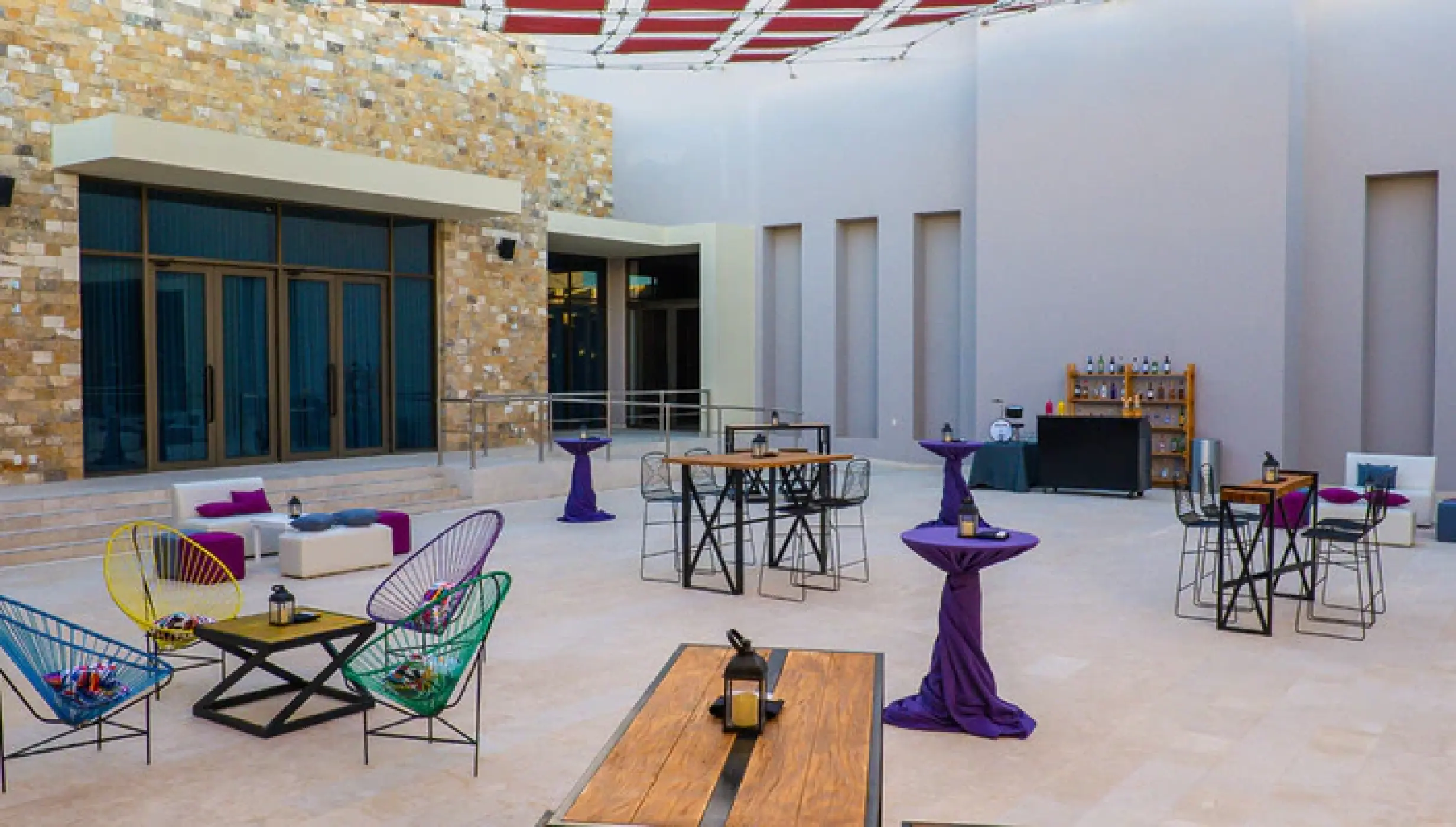Cocktail party in the beat patio at Hard rock Los Cabos Resort
