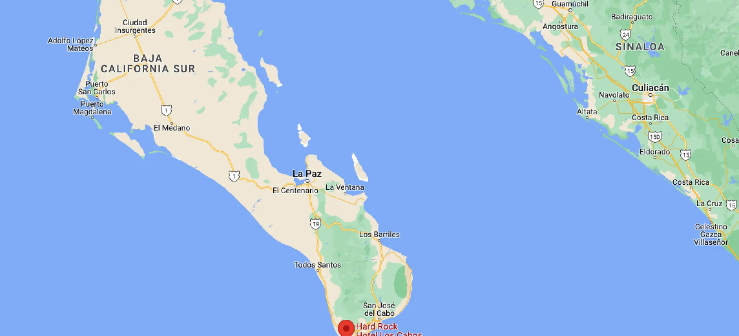 Google maps OF HARD ROCK LOS CABOS