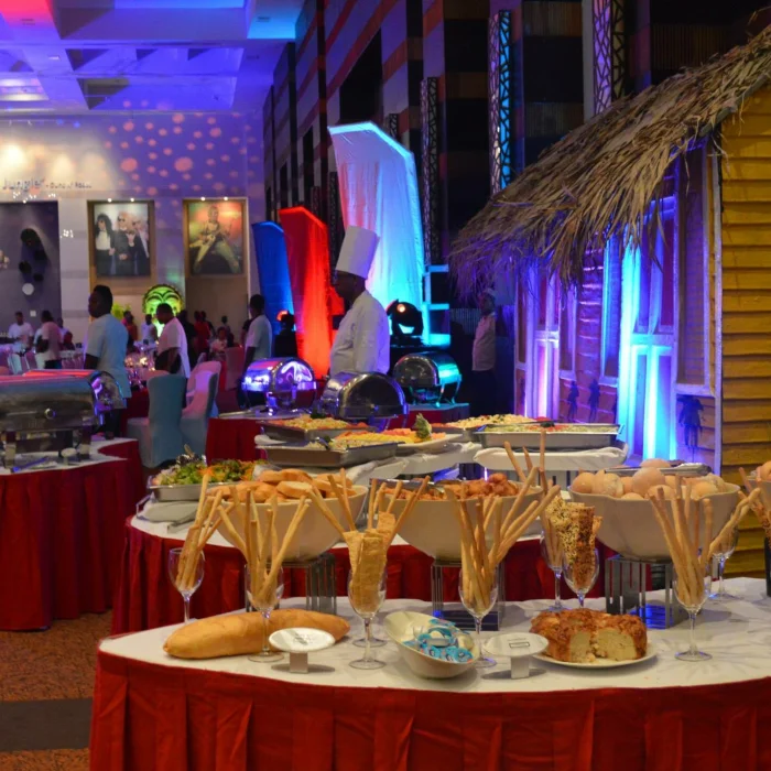 Wedding decor on the ballroom at Hard Rock Punta Cana