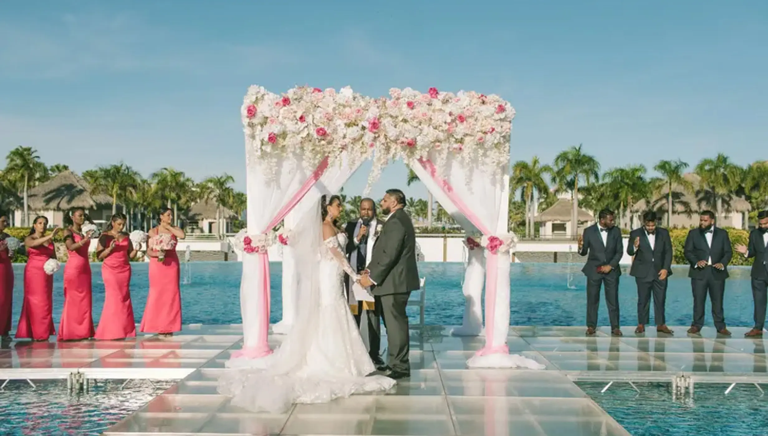 Wedding decor on the eclipse canal at Hard Rock Punta Cana