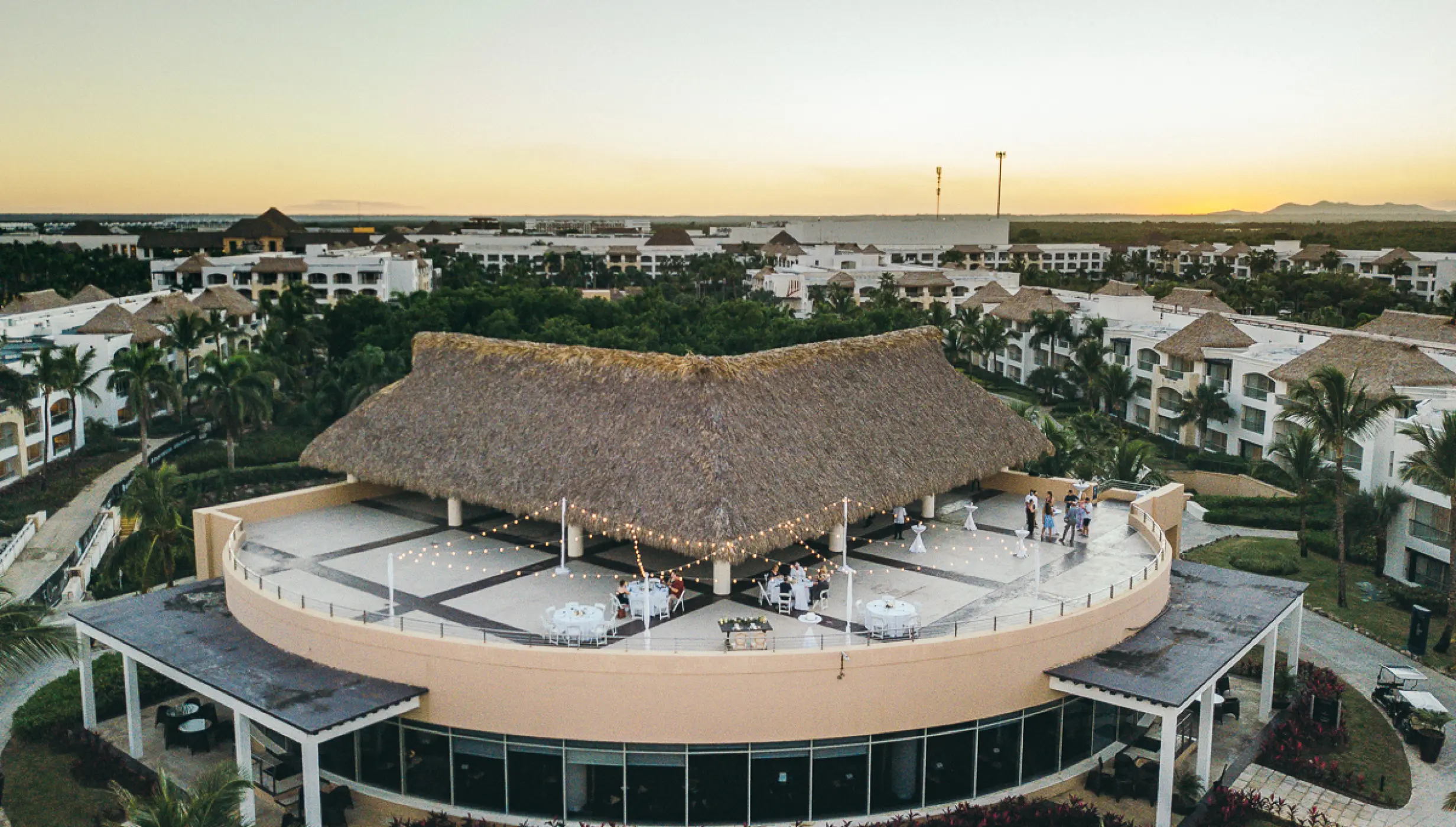 Wedding decor on the element terrace wedding venue at Hard Rock Punta Cana