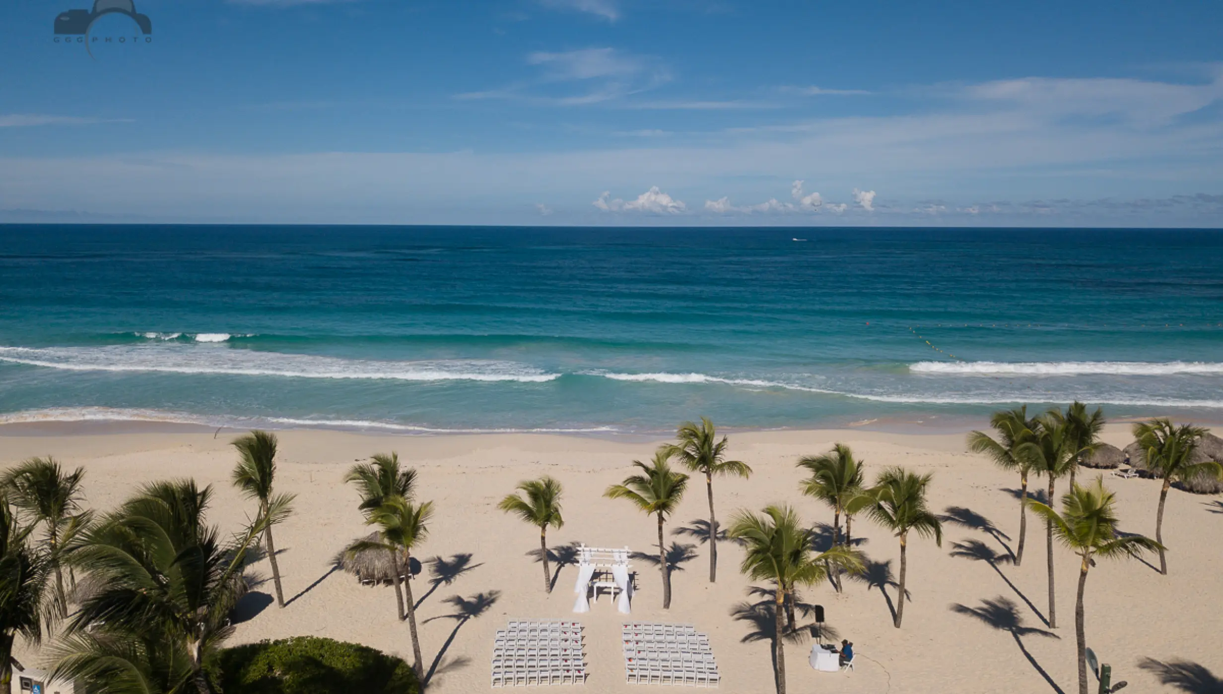 Ceremony decor on isle beach at Hard Rock Punta Cana