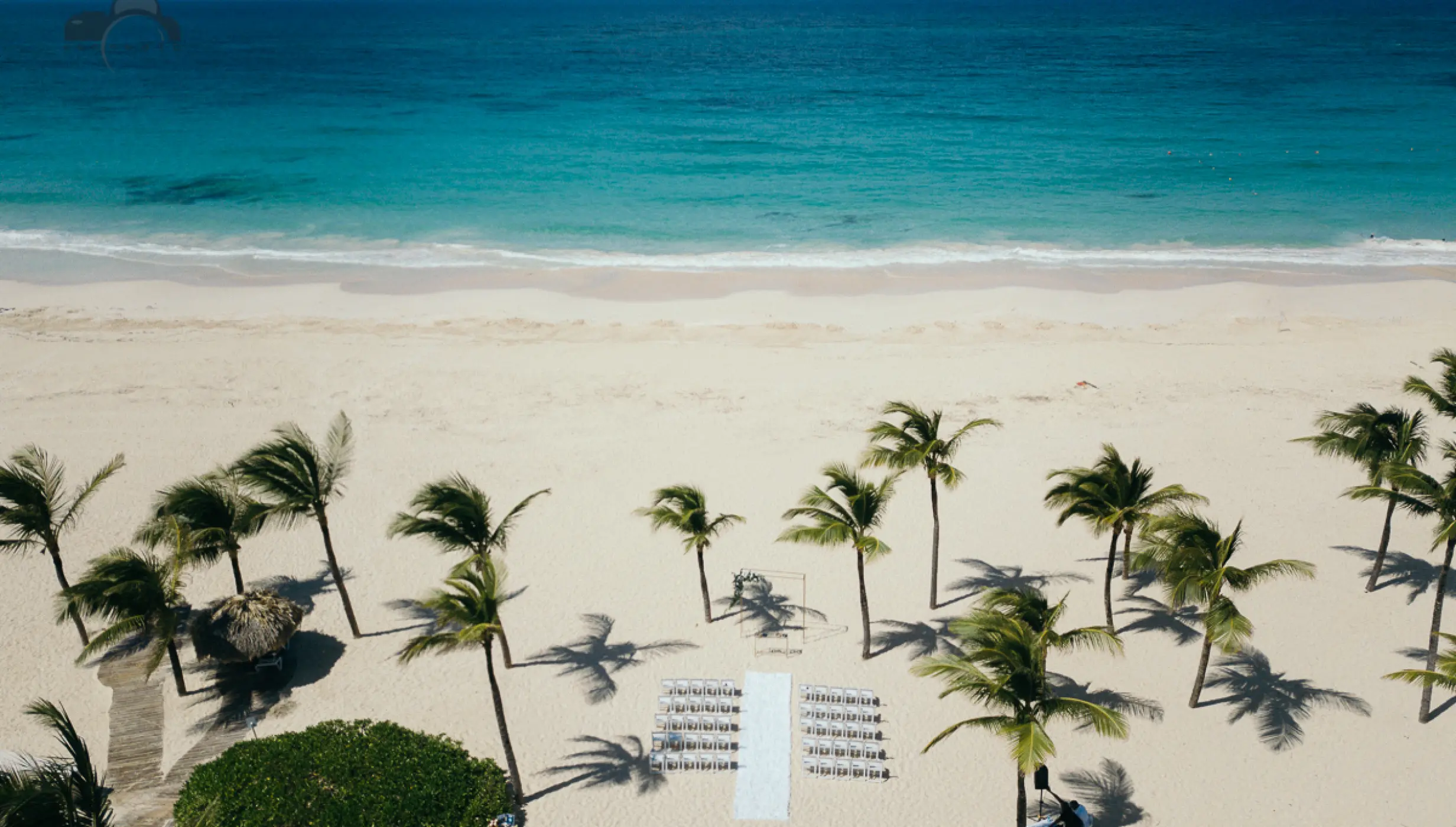 ceremony decor on the isle beach at Hard Rock Punta Cana