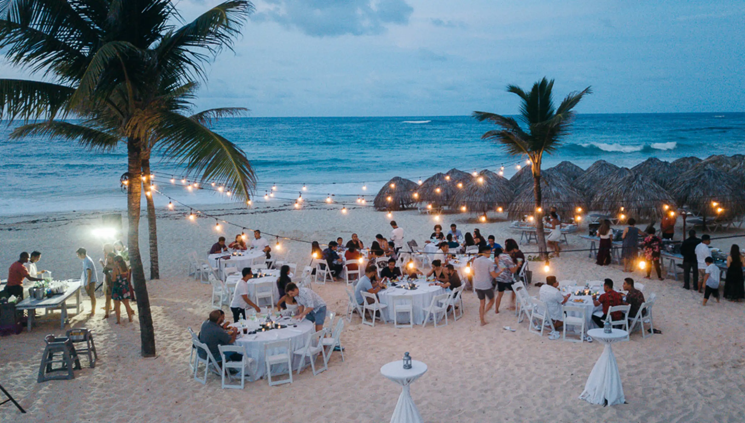 Ceremony decor on Isle beach wedding venue at Hard Rock Punta Cana