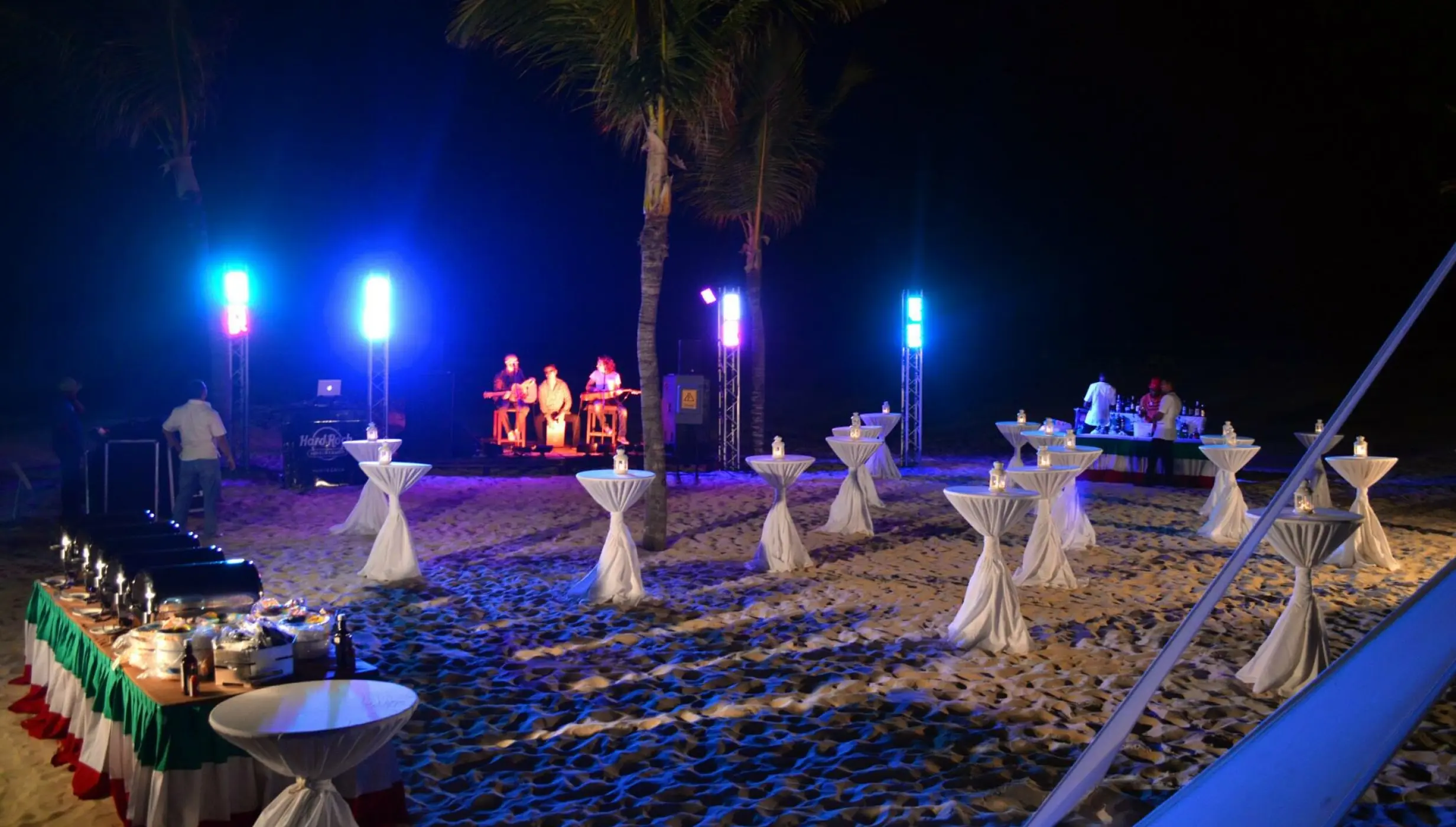 Wedding decor on the isle beach at Hard Rock Punta Cana