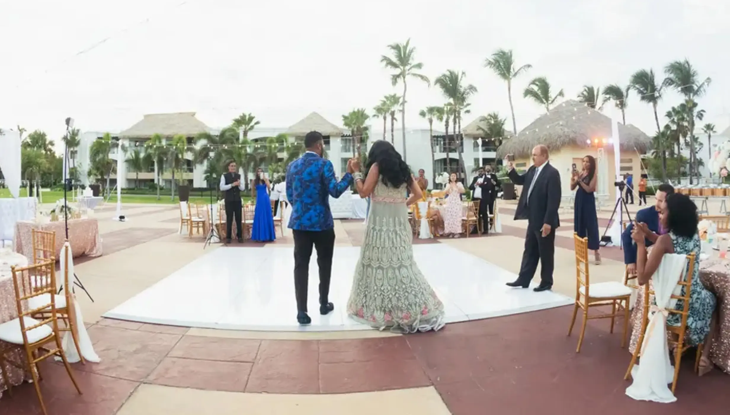 Wedding decor on the isle of wight plaza at Hard Rock Punta Cana