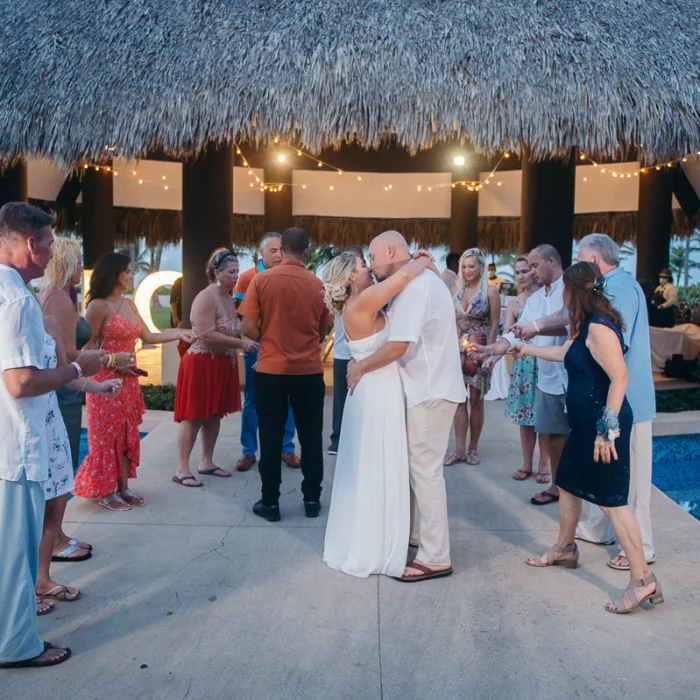 Wedding decor on the piano gazebo at Hard Rock Punta Cana