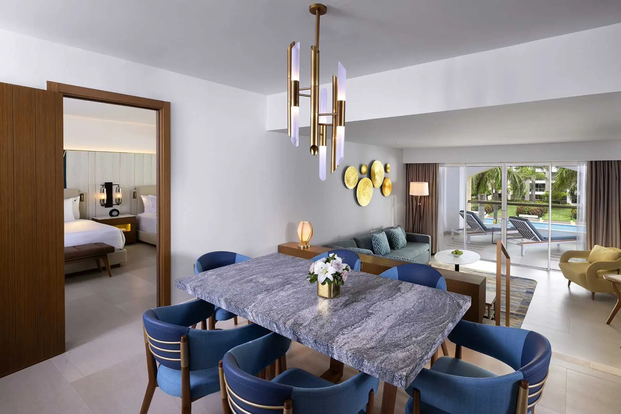 Rock Suite two-bedroom dining and living area at Hard Rock Hotel Punta Cana