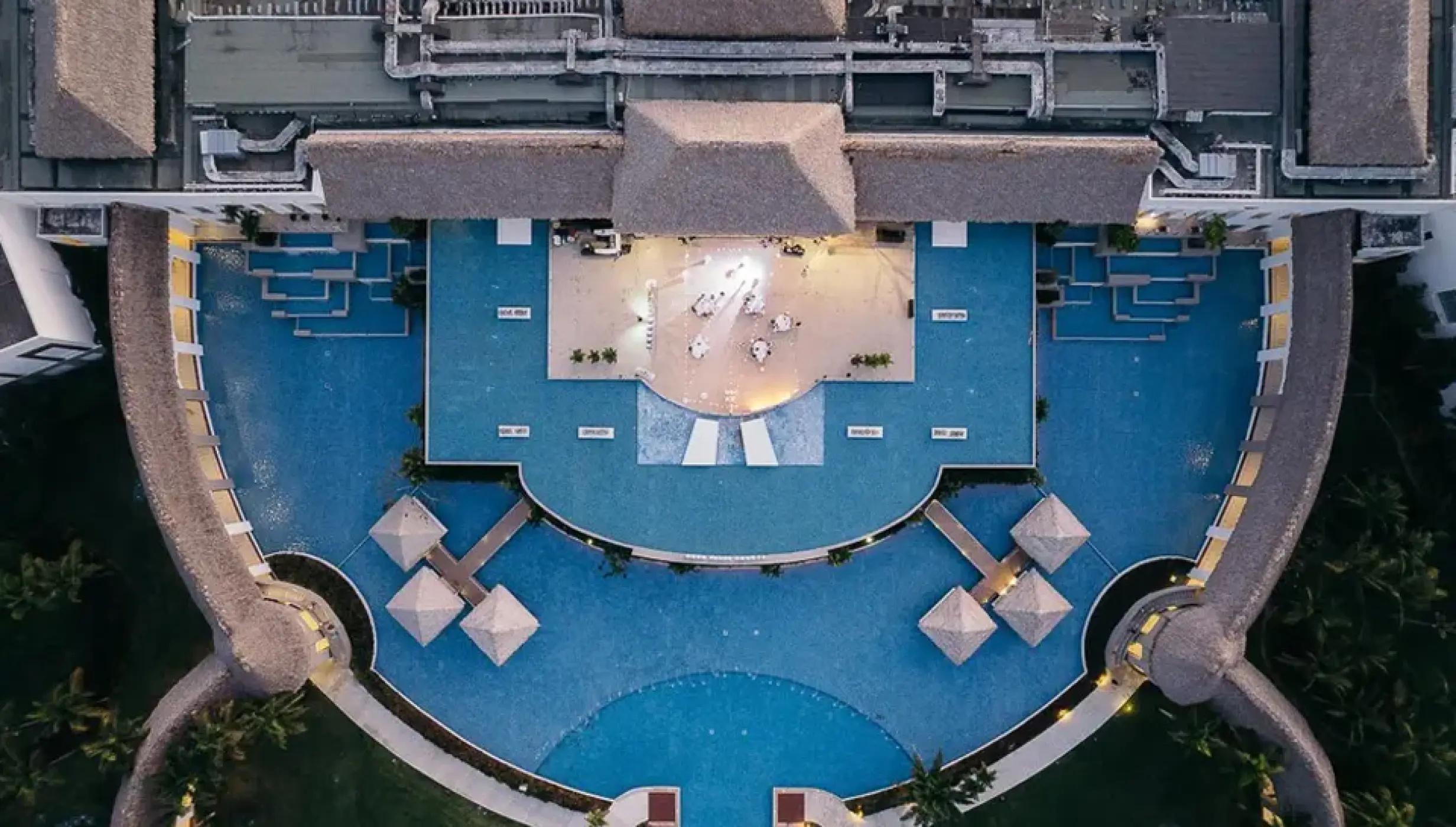 Wedding decor on the sax pool at Hard Rock Punta Cana