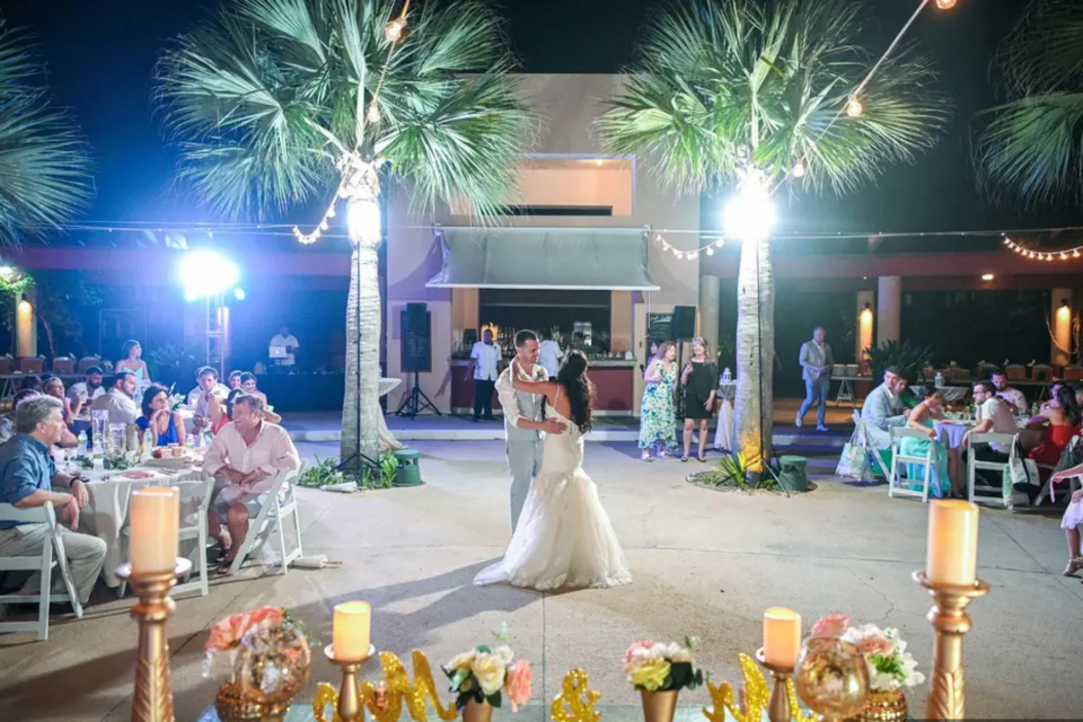 Wedding decor on the sax pool at Hard Rock Punta Cana