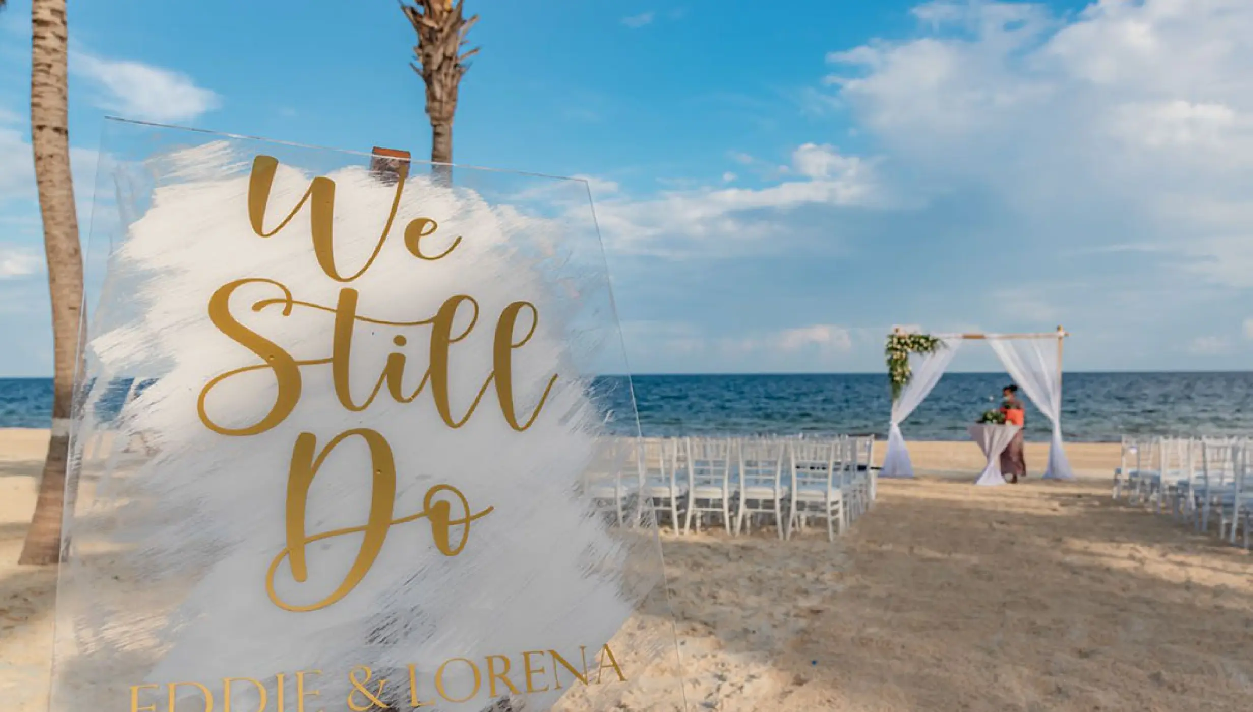 Ceremony setup in the Beach venue at Haven Riviera Cancun.