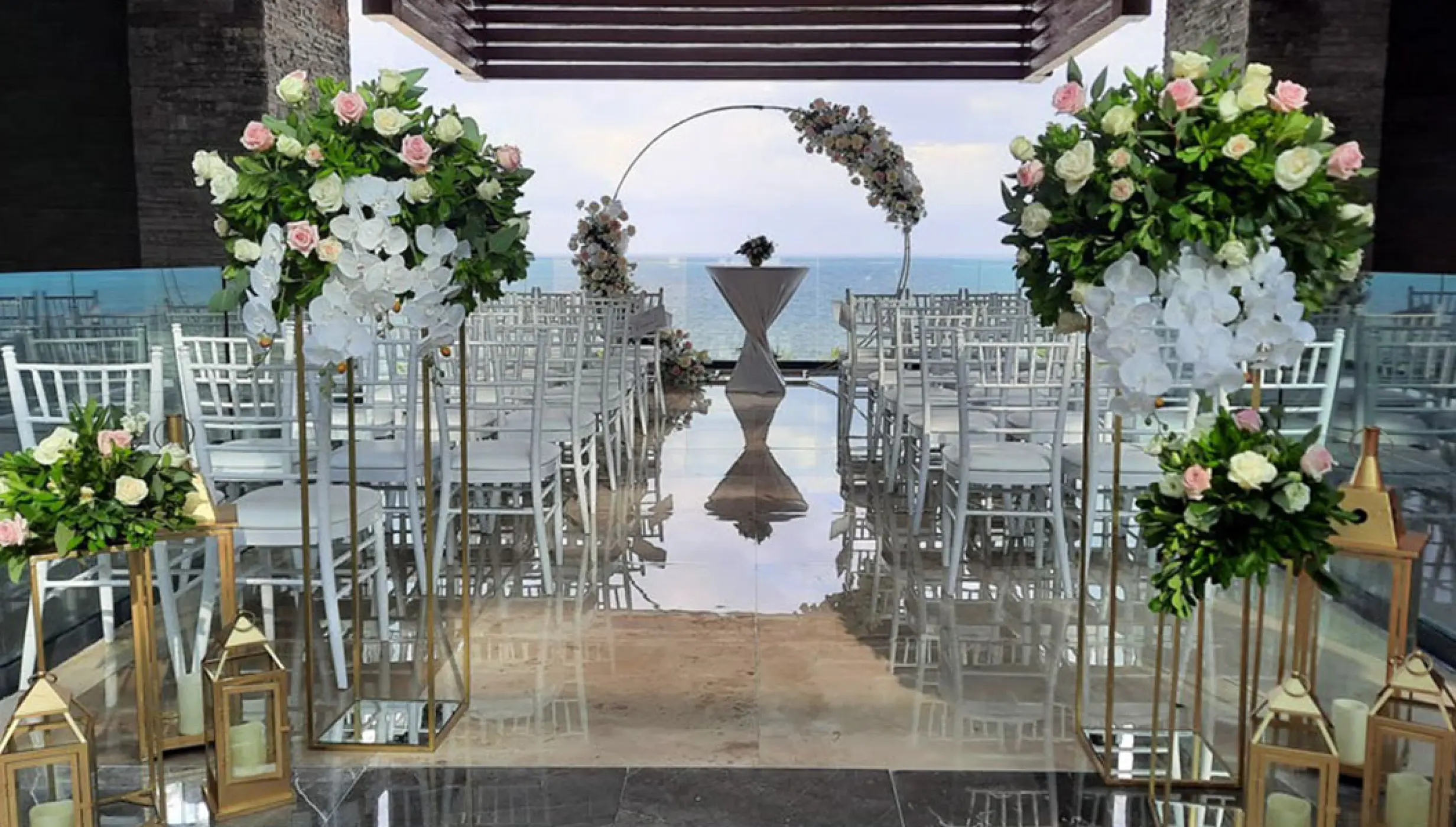 Ceremony setup in El Mirador Venue at Haven Riviera Cancun.