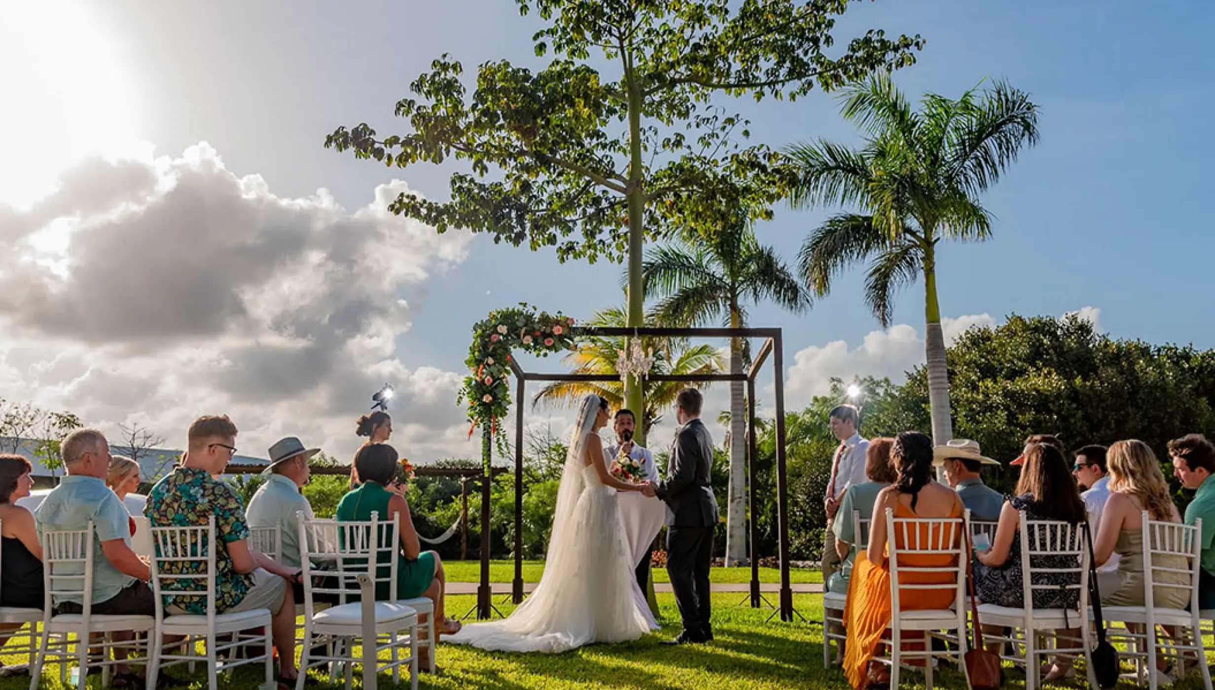 Ceremony in La Ceiba Garden venue at Haven Riviera Cancun Resort.