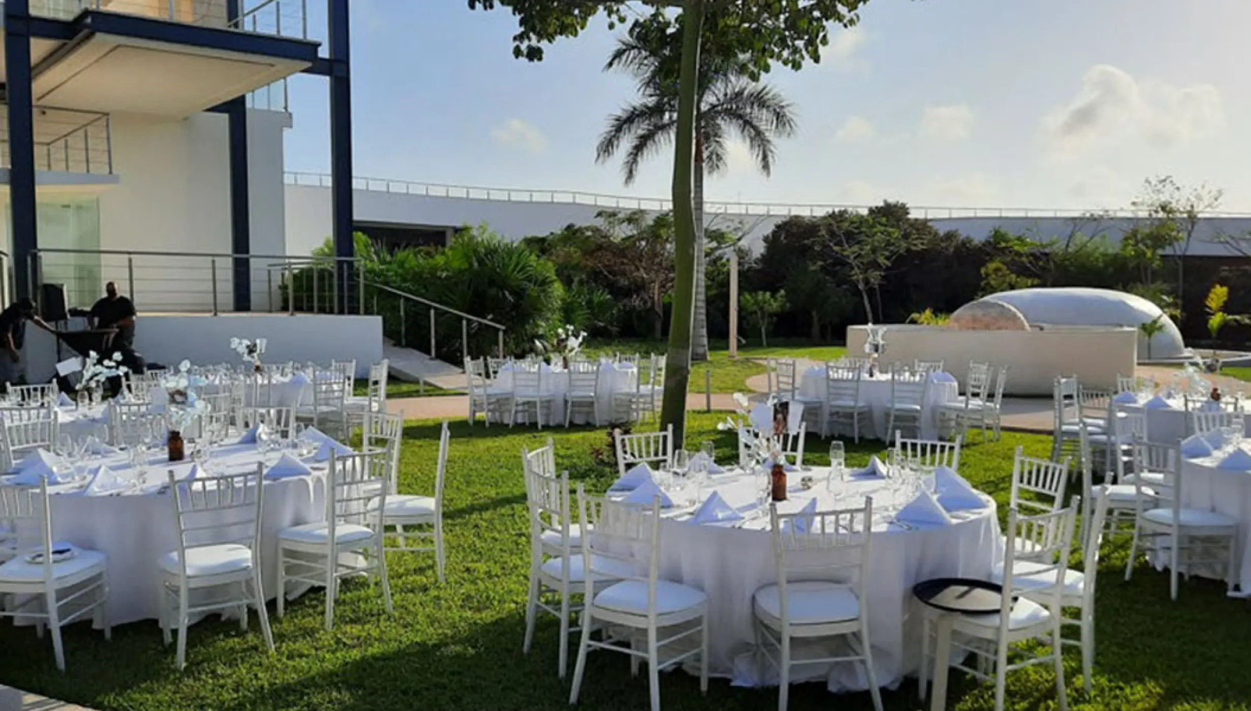 Reception Setup in La Ceiba Garden venue at Haven Riviera Cancun Resort.