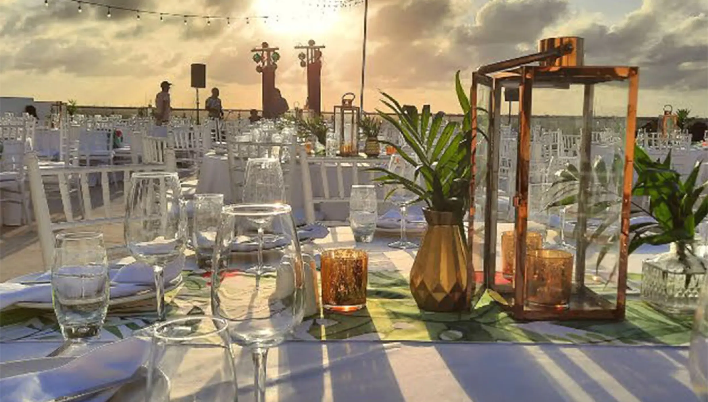 Reception setup in Sunset Terrace Venue at Haven Riviera Cancun.