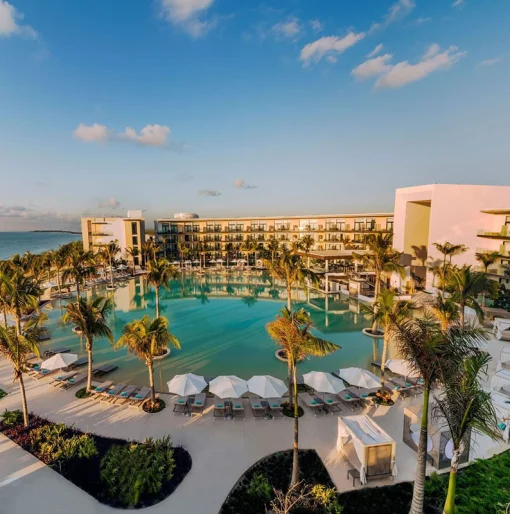 Haven Riviera Cancun Signature Pool Aereal overview.