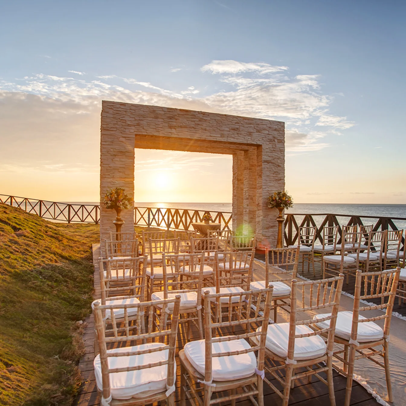 Ceremony decor in the ocean point gazebo at Hideaway at Royalton Negril