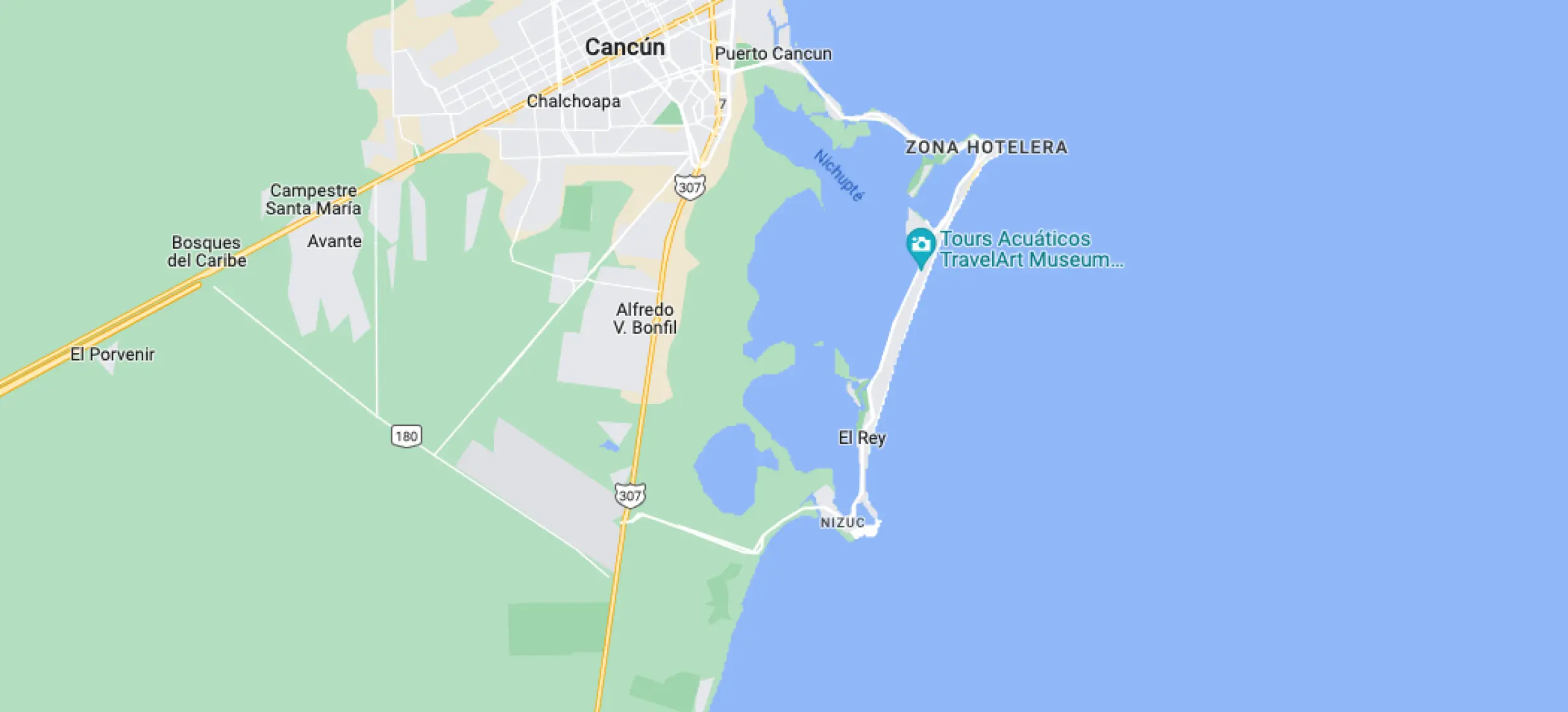 Google maps of Hideaway at Royalton Riviera Cancun