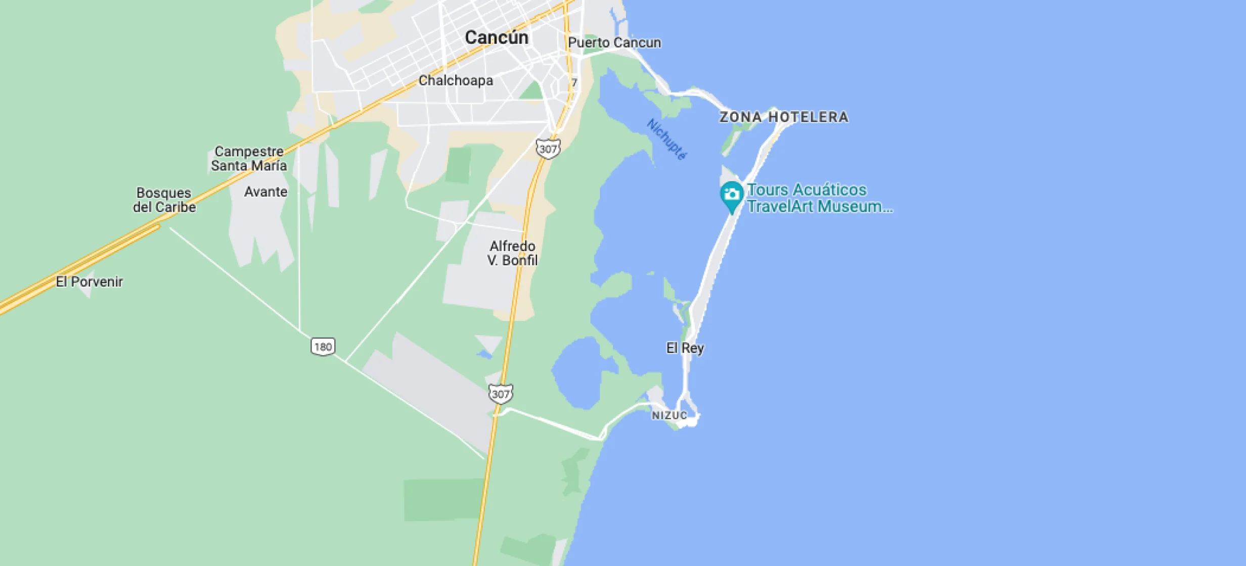 Google maps of Hideaway at Royalton Riviera Cancun