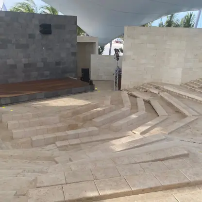 Outdoor stone amphitheater wedding venue at Hilton Cancun, Cancun