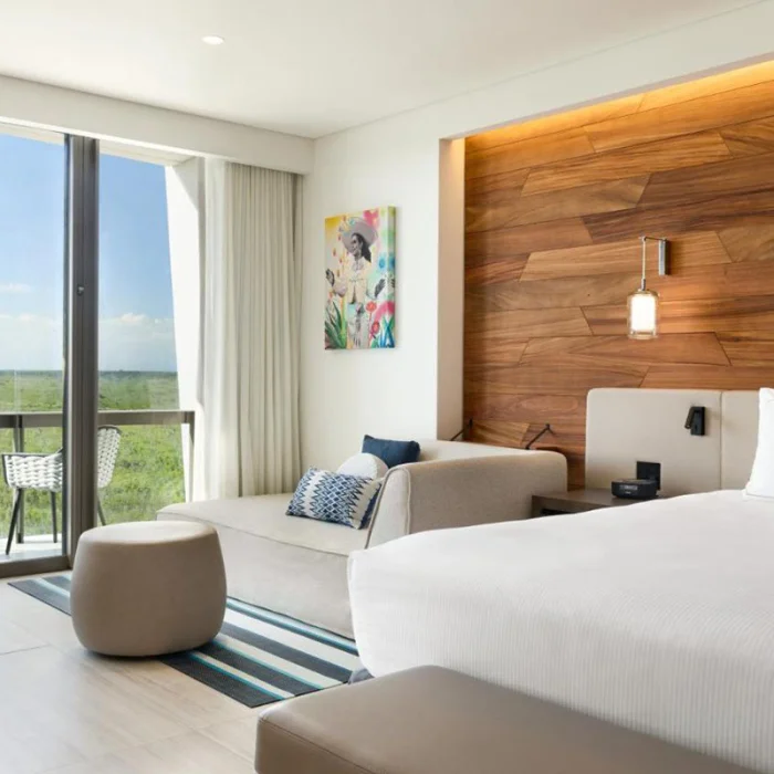 Garden-View Junior Suite at Hilton Cancun.