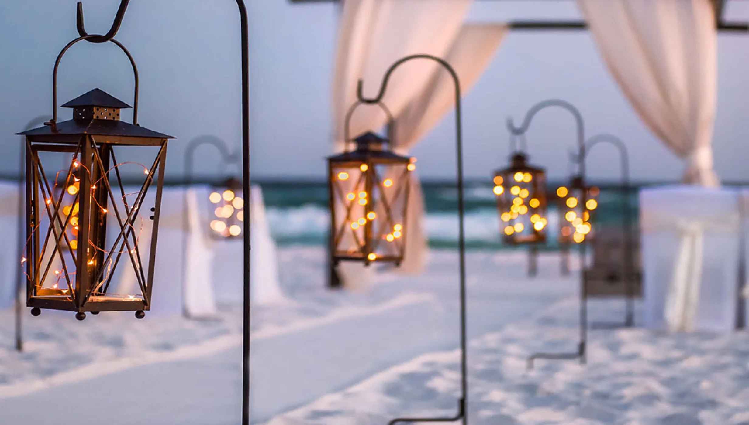Wedding ceremony setup at Hilton Cancun.