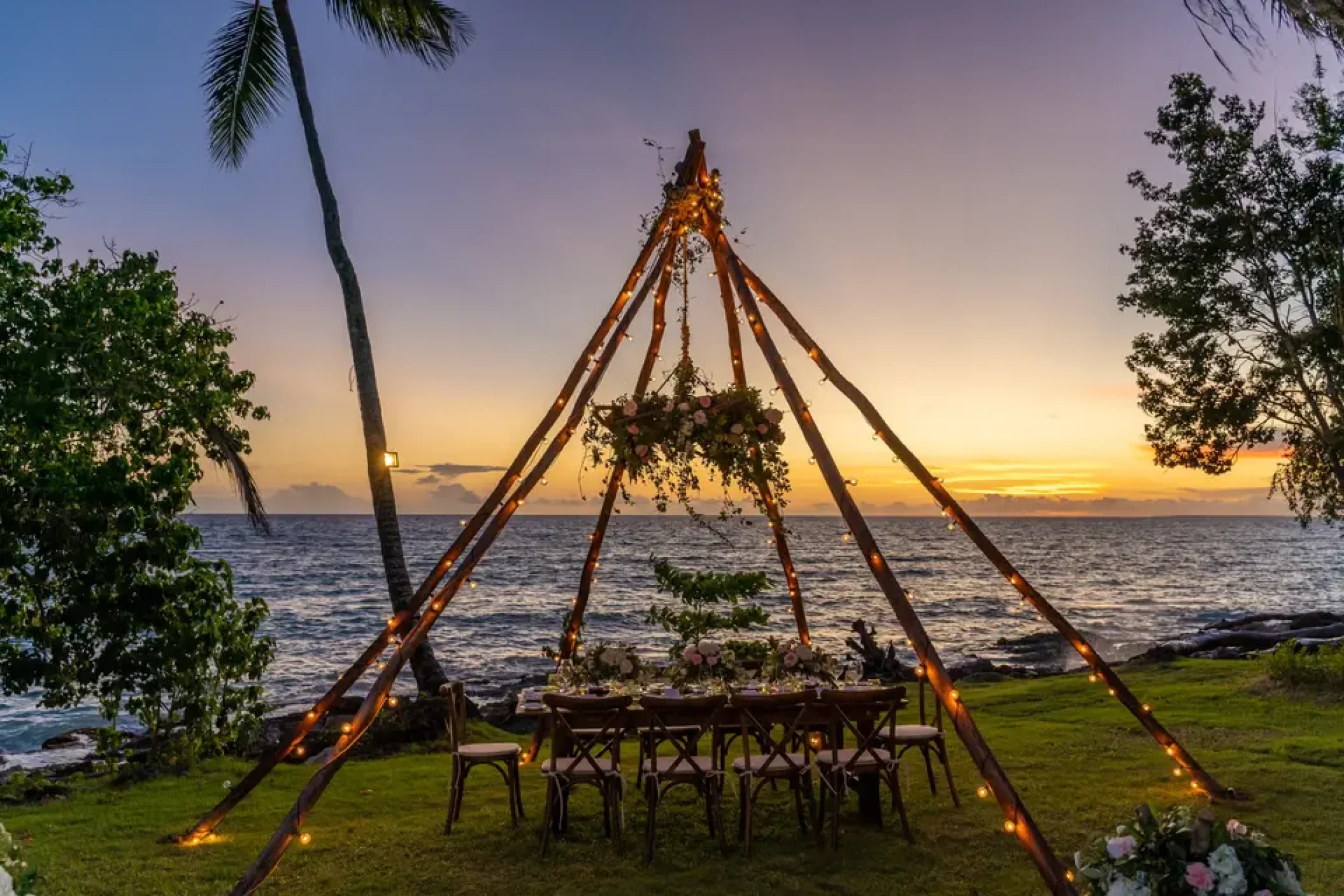 Dinner reception at the garden at Secrets La Romana