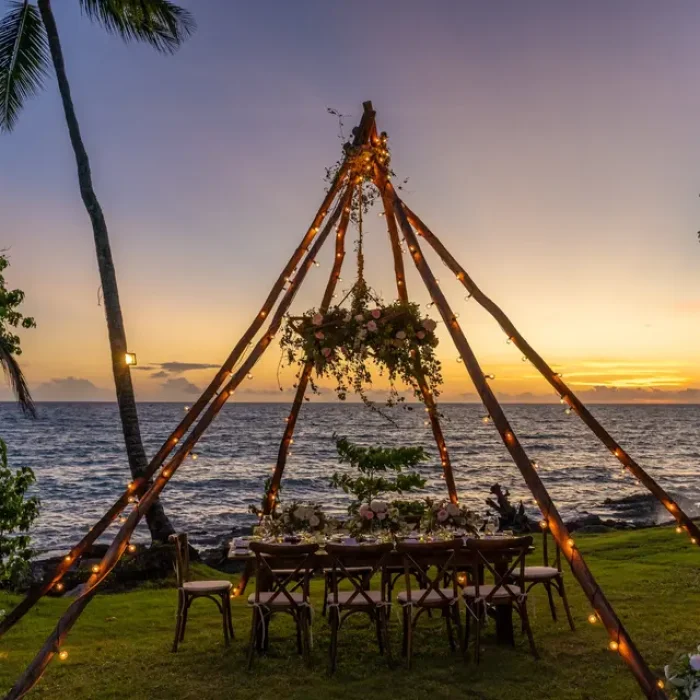Dinner reception at the garden at Secrets La Romana