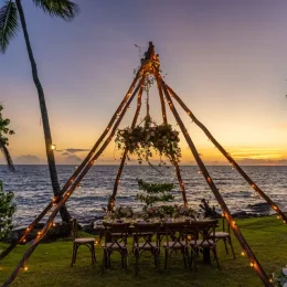 Dinner reception at the garden at Secrets La Romana