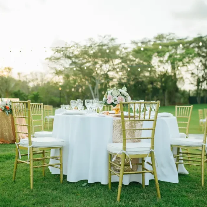 reception dinner on the garden at Secrets La Romana
